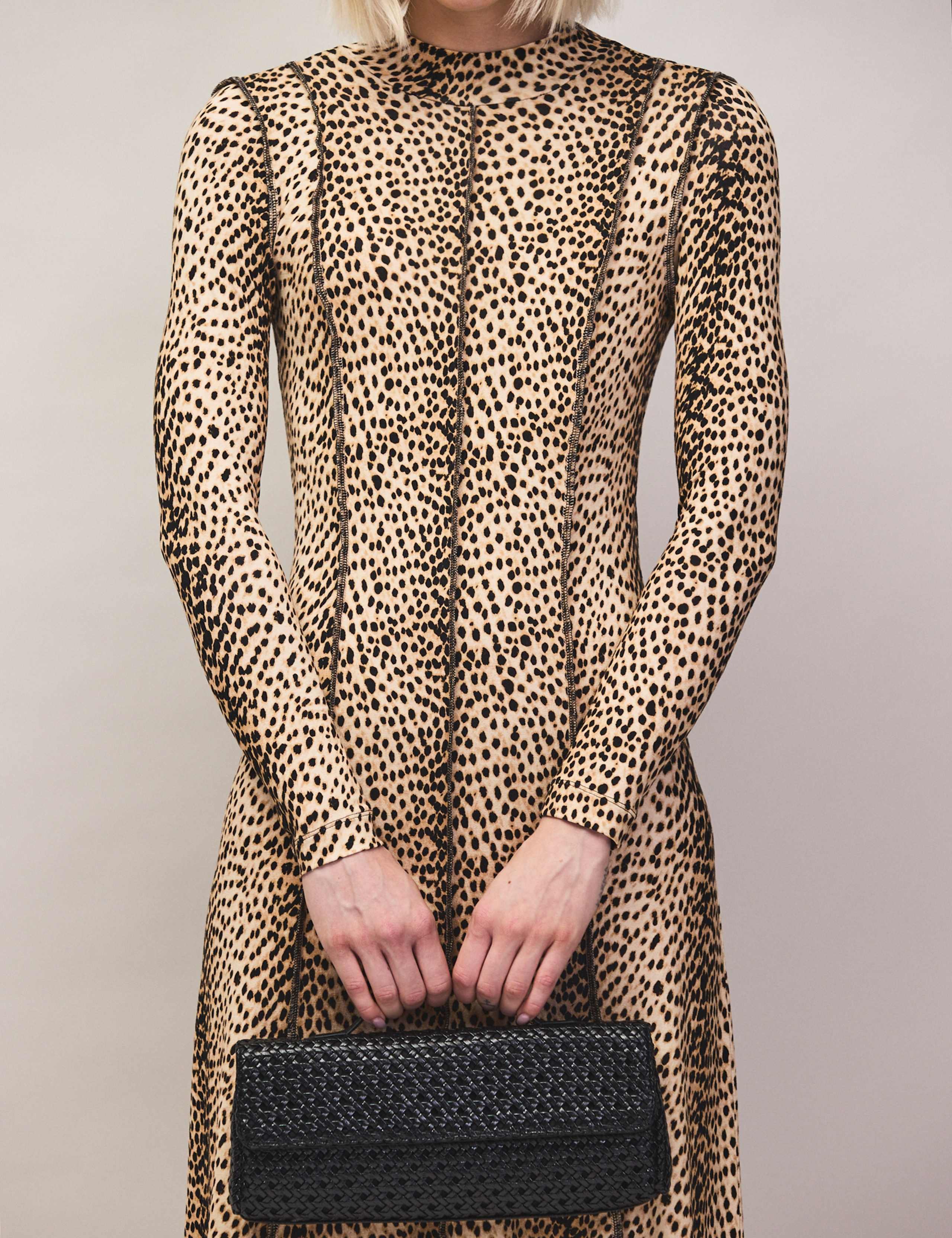 Animal Print High Neck Midaxi Column Dress 6 of 6
