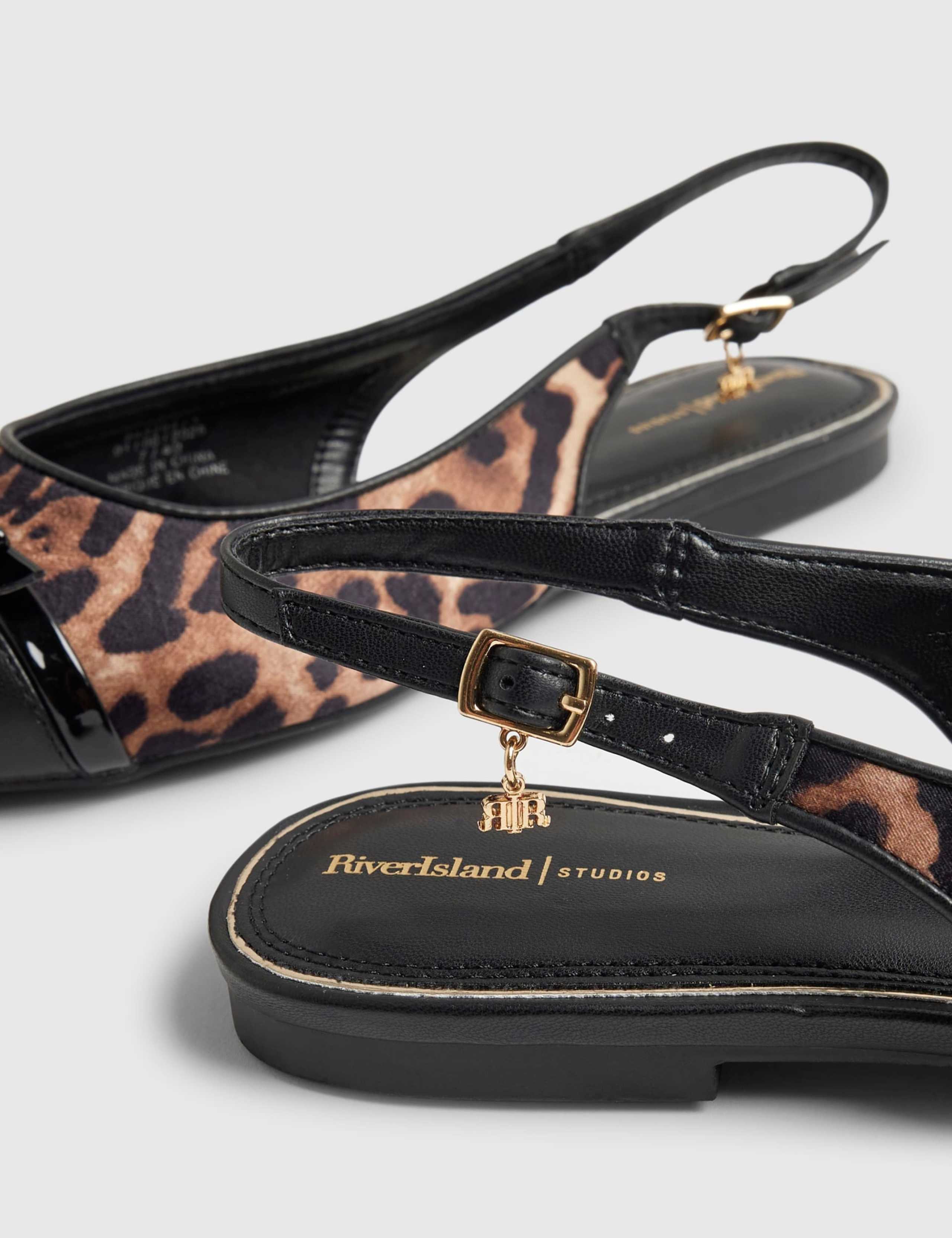Animal Print Bow Flat Slingback Shoes 2 of 5