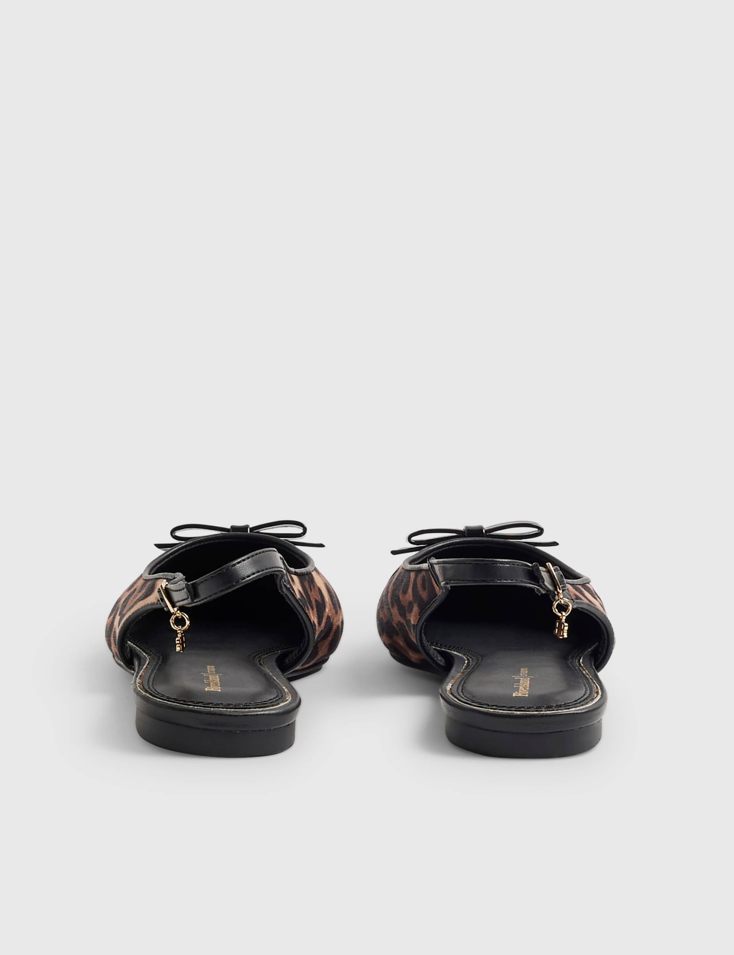 Animal Print Bow Flat Slingback Shoes 3 of 5