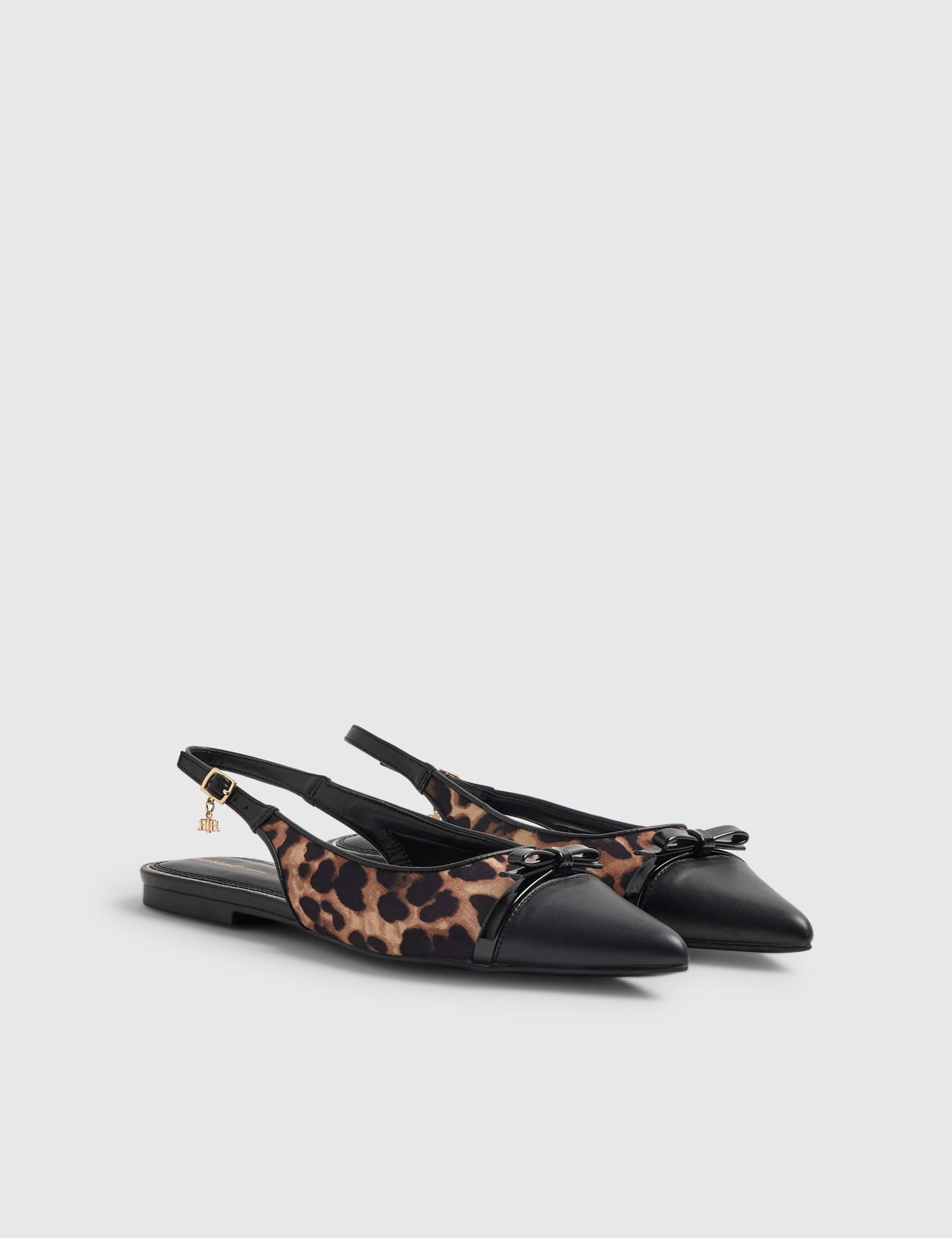 Animal Print Bow Flat Slingback Shoes 4 of 5