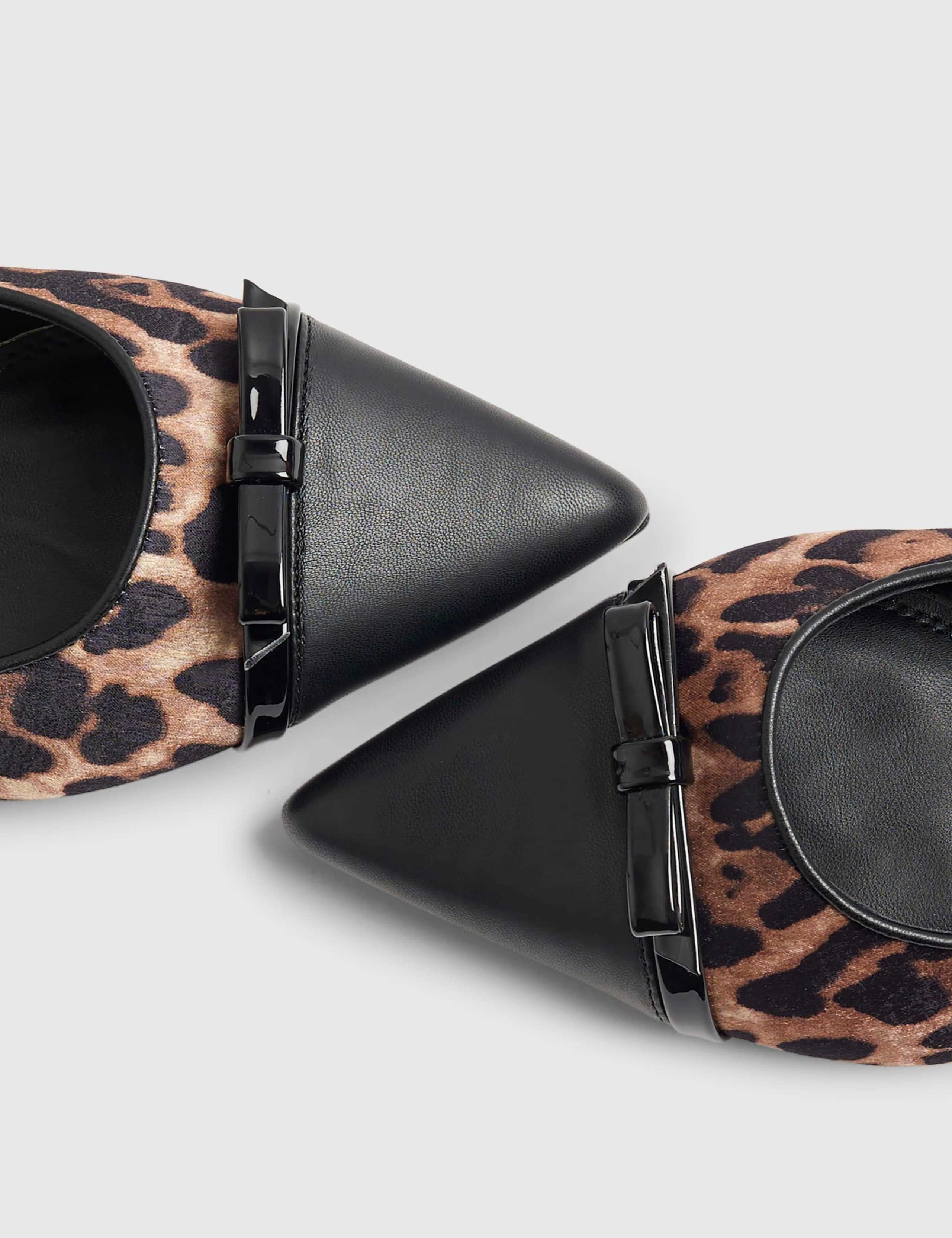 Animal Print Bow Flat Slingback Shoes 5 of 5