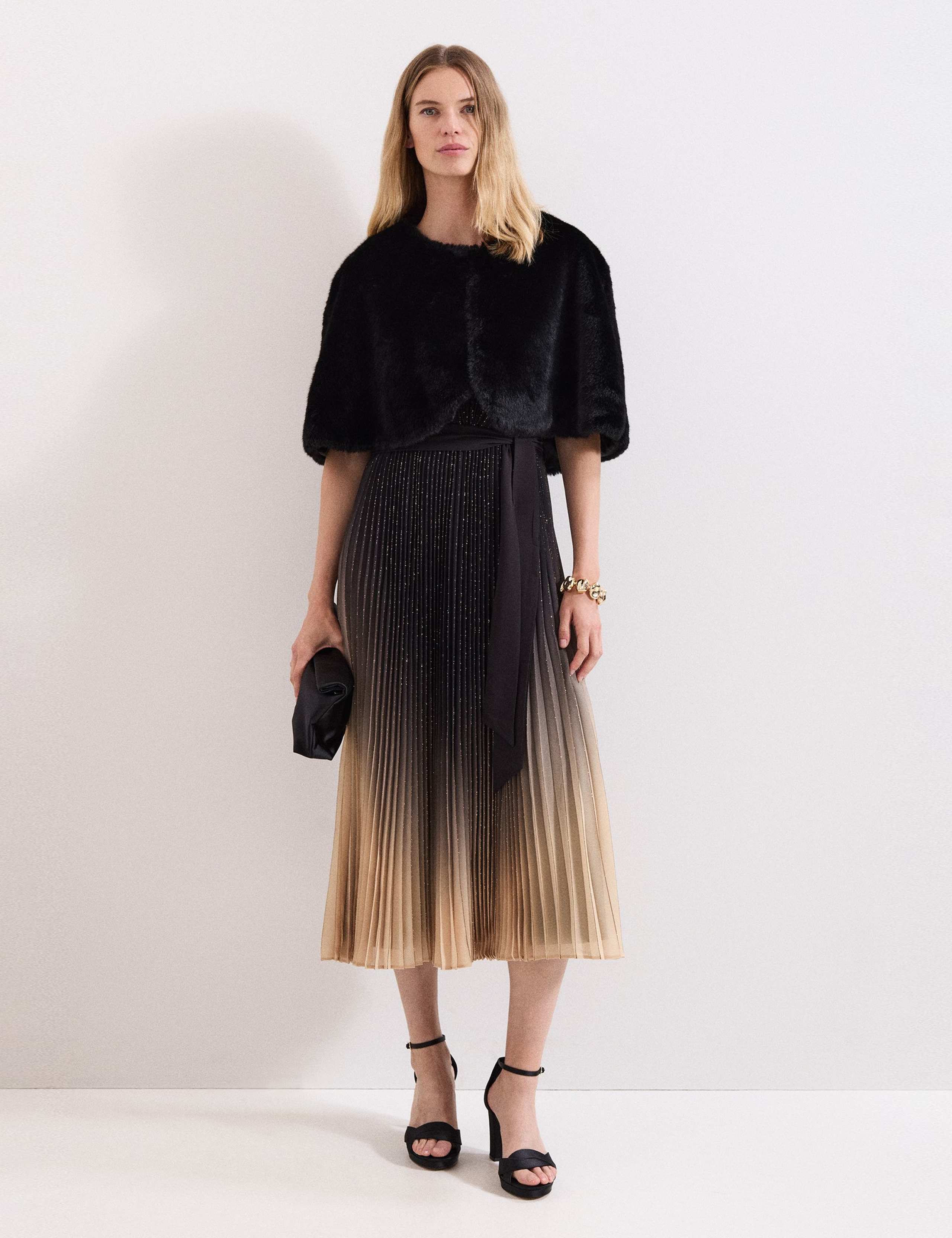 Sparkly Ombre Plisse Midaxi Dress 3 of 7