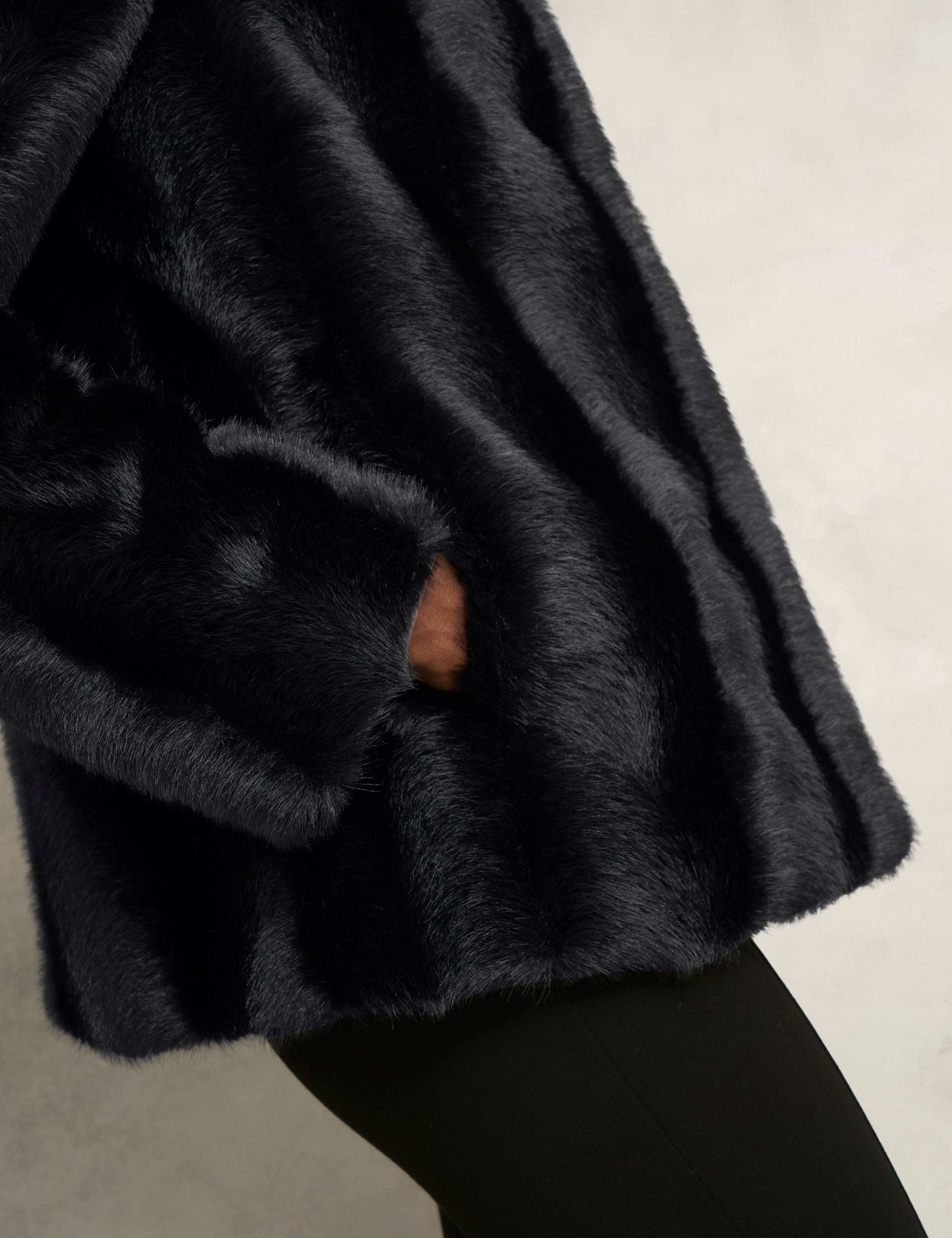 Faux Fur High Neck Cropped Coat 5 of 6