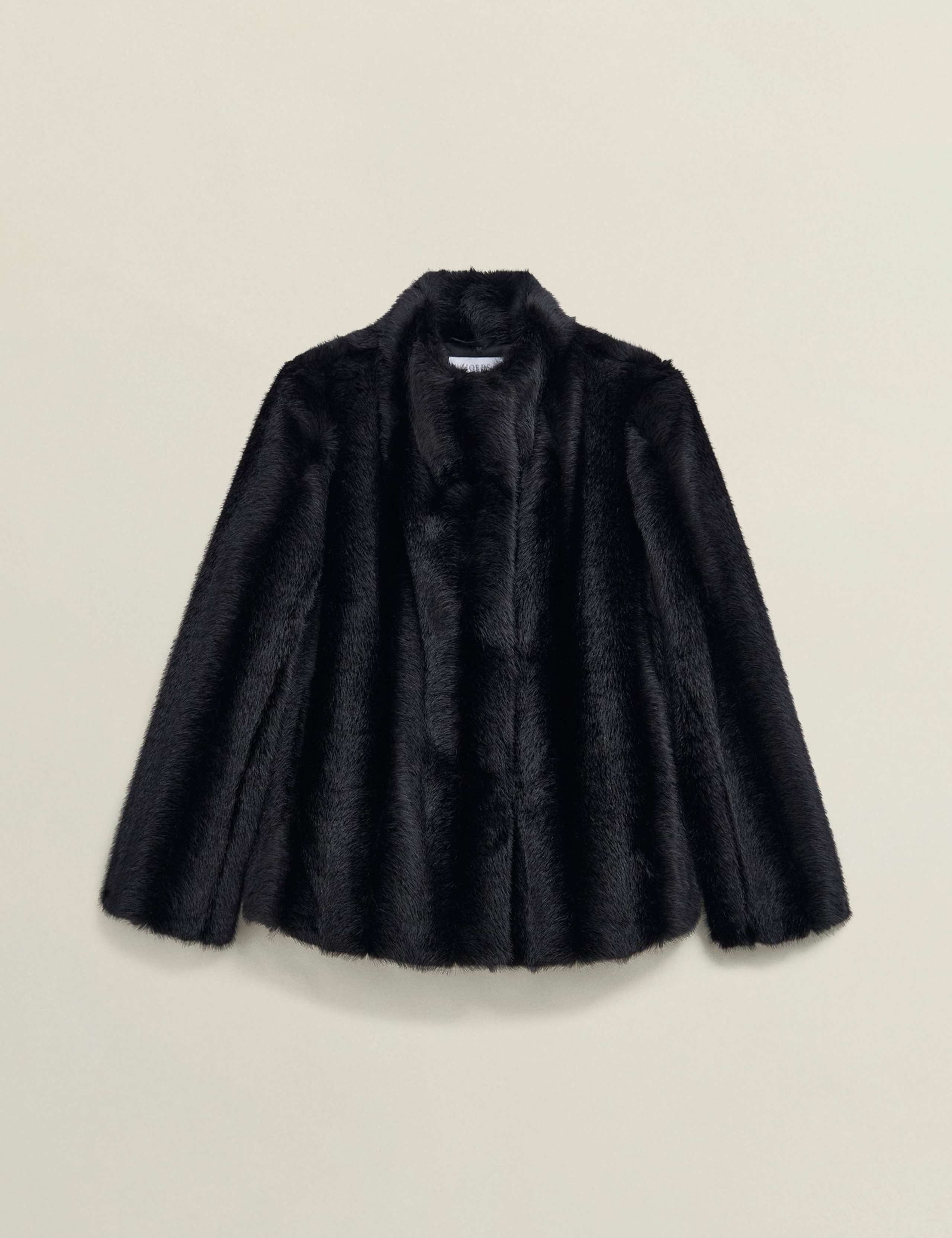 Faux Fur High Neck Cropped Coat 2 of 6