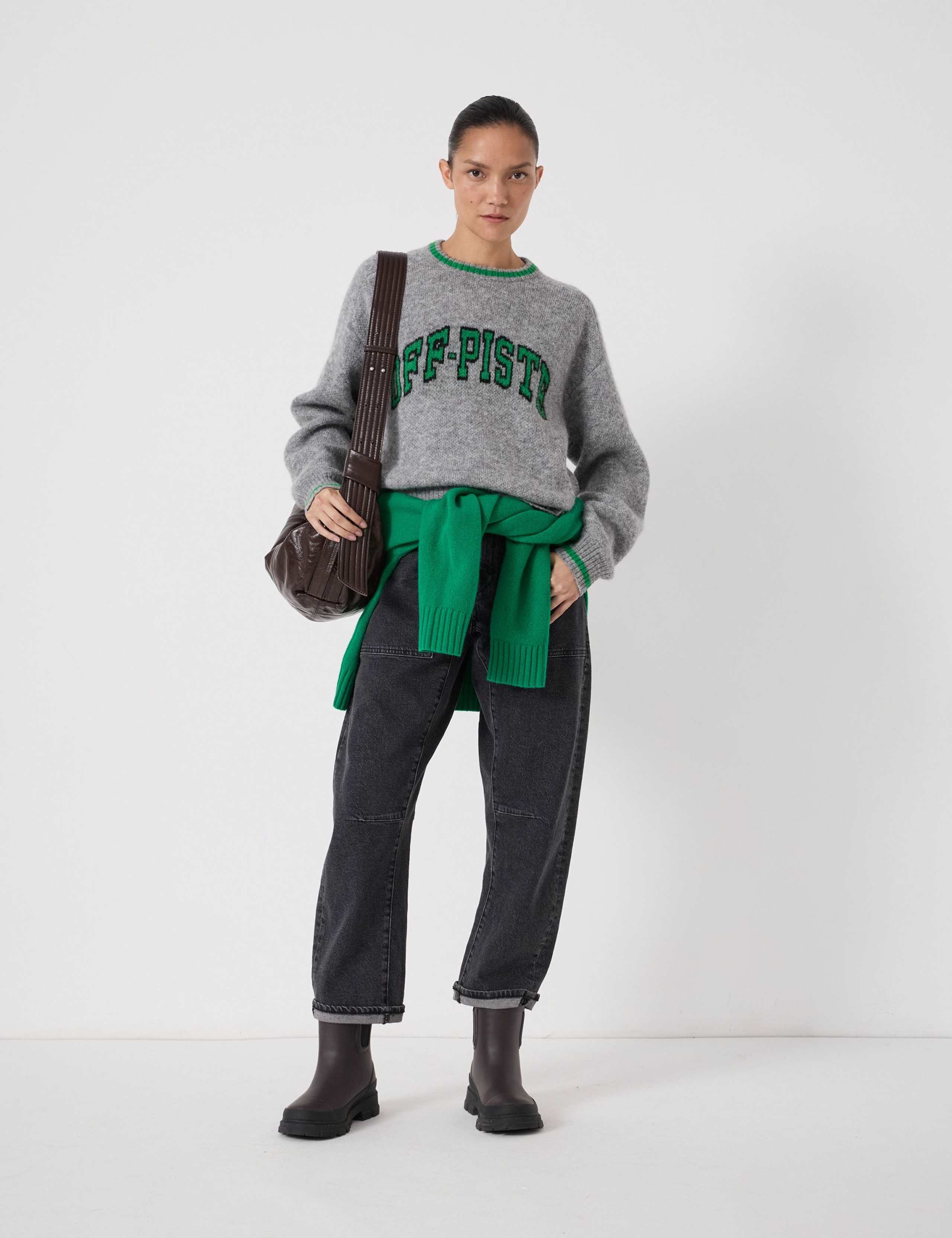 Wool Blend Off Piste Slogan Jumper 3 of 5