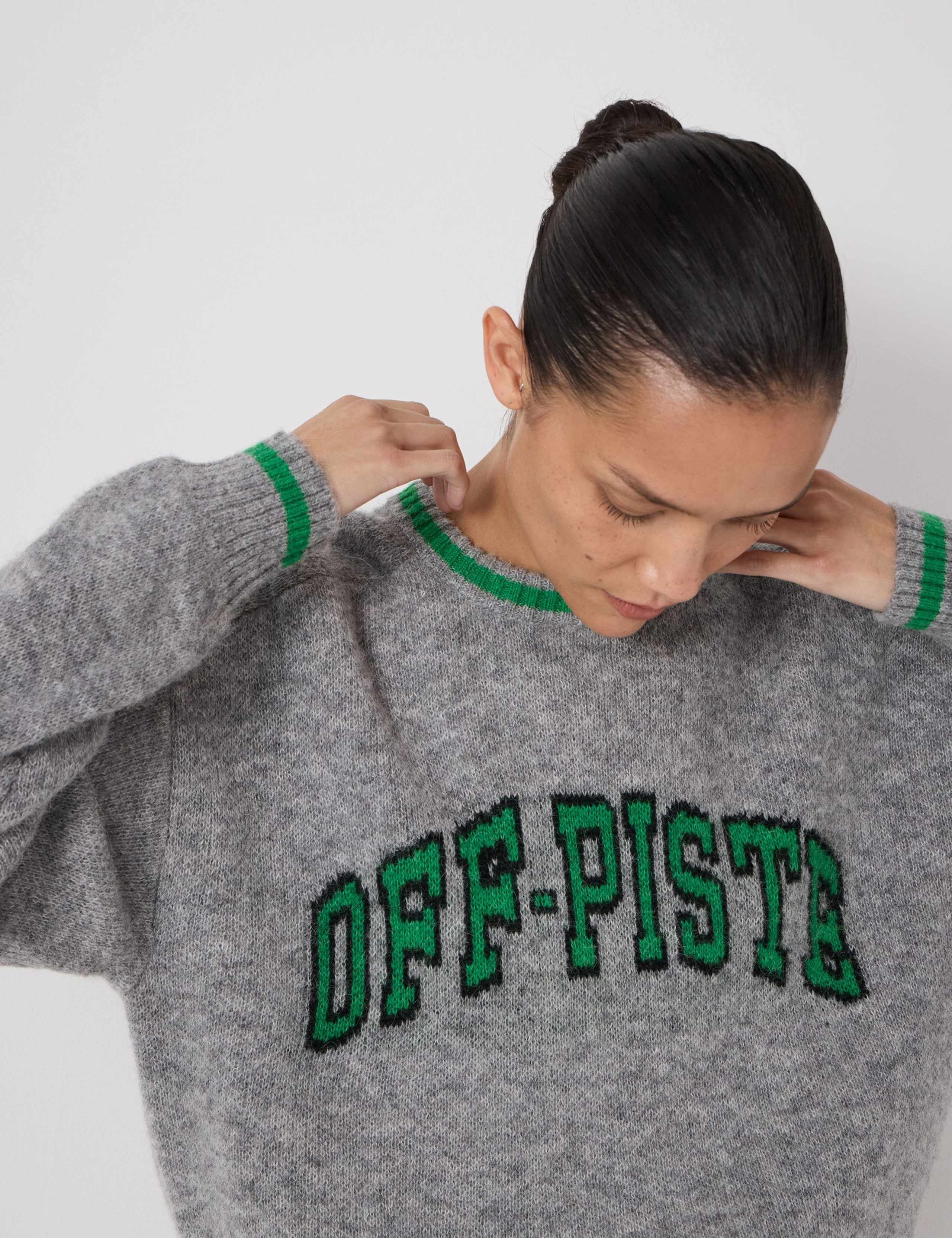 Wool Blend Off Piste Slogan Jumper 5 of 5