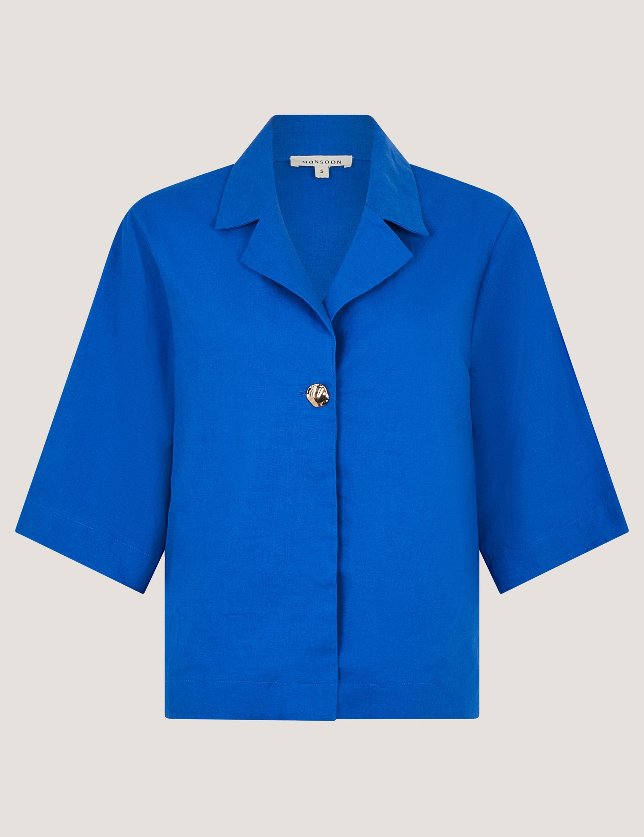 Linen Rich Collared Button Detail Shirt 2 of 5