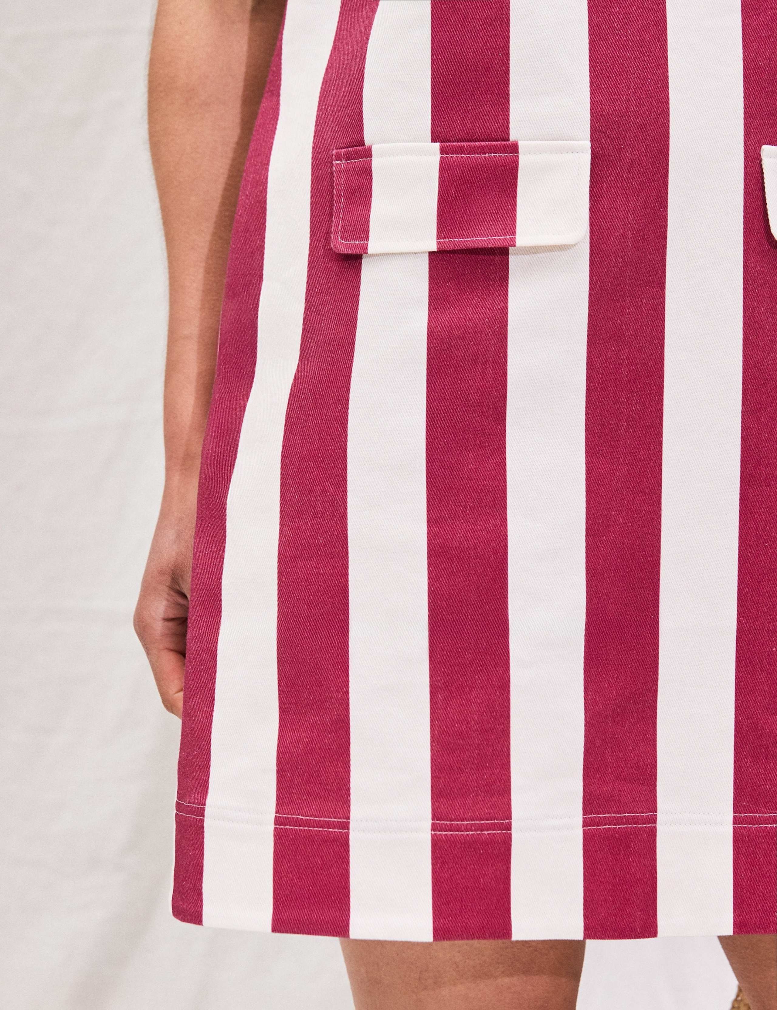 Cotton Rich Striped Square Neck Mini Dress 2 of 5