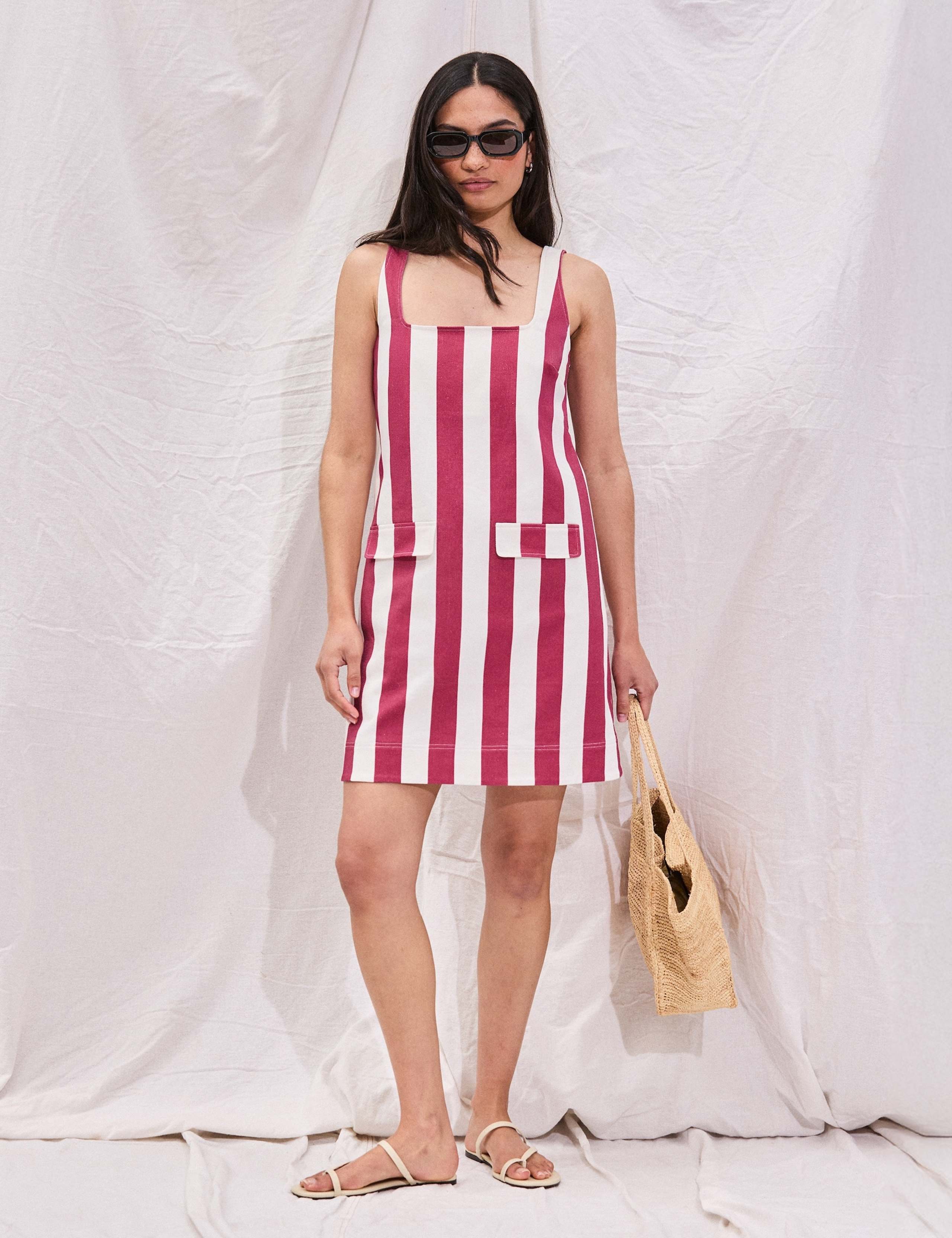 Cotton Rich Striped Square Neck Mini Dress 4 of 5