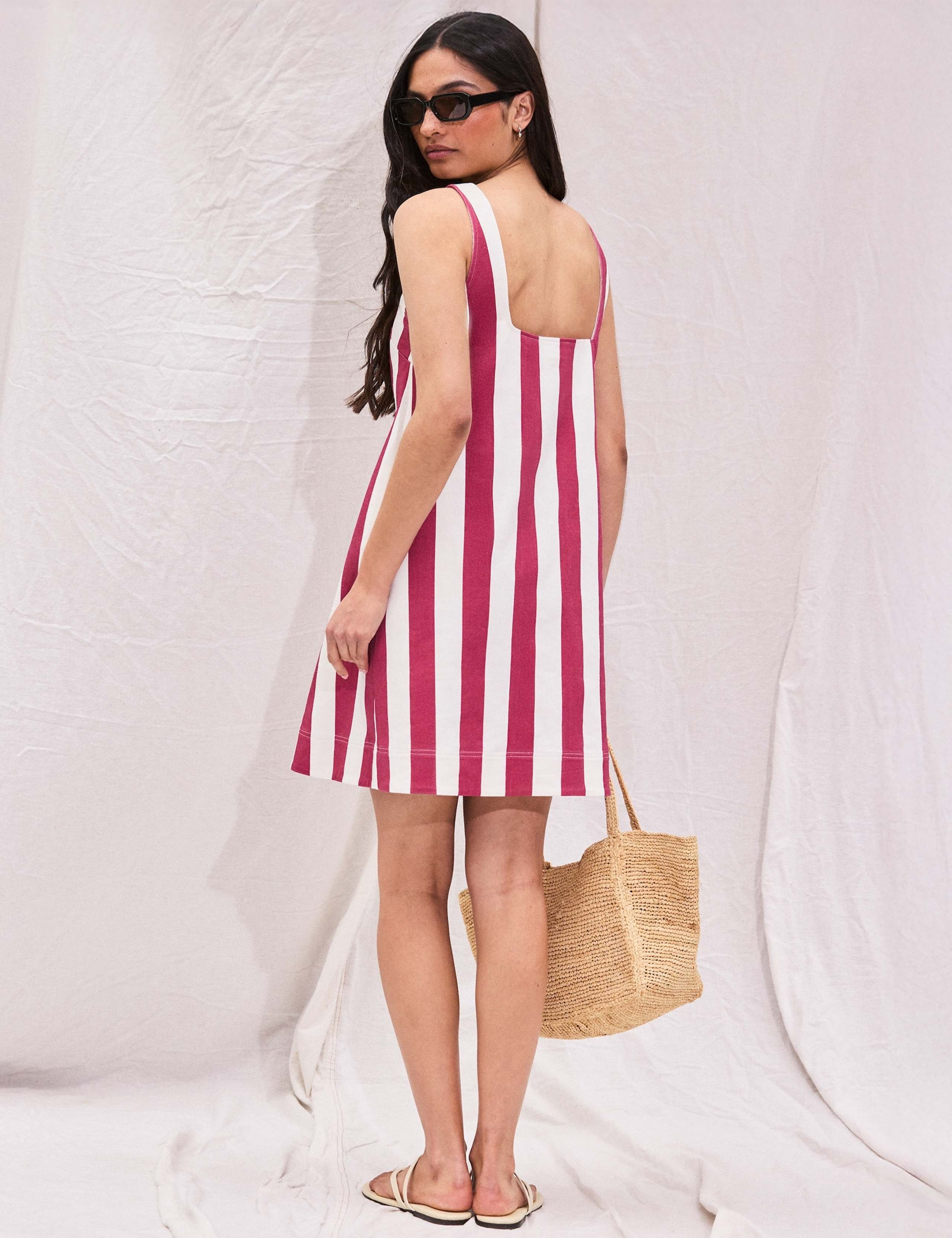 Cotton Rich Striped Square Neck Mini Dress 5 of 5