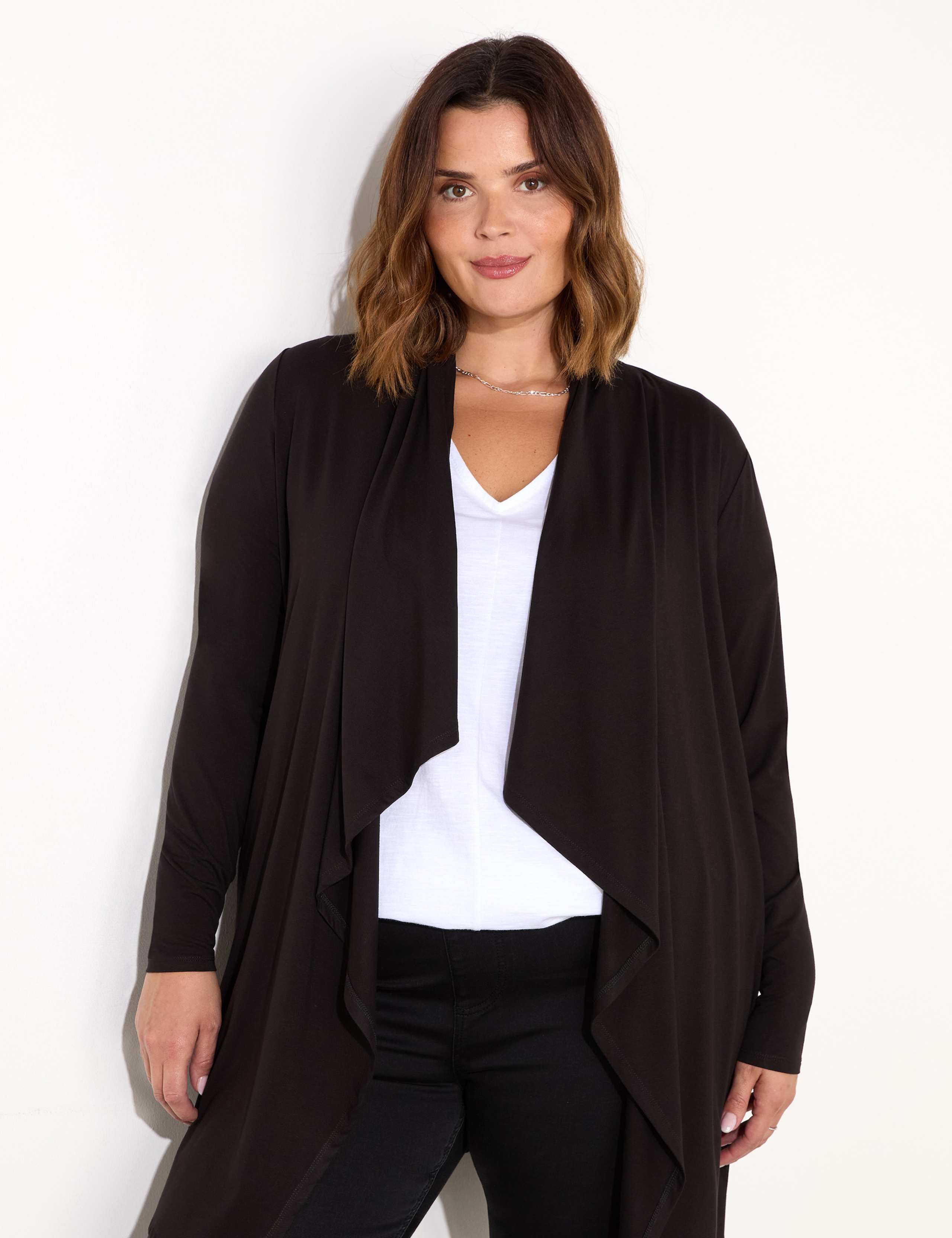 Jersey Waterfall Longline Cardigan 2 of 4