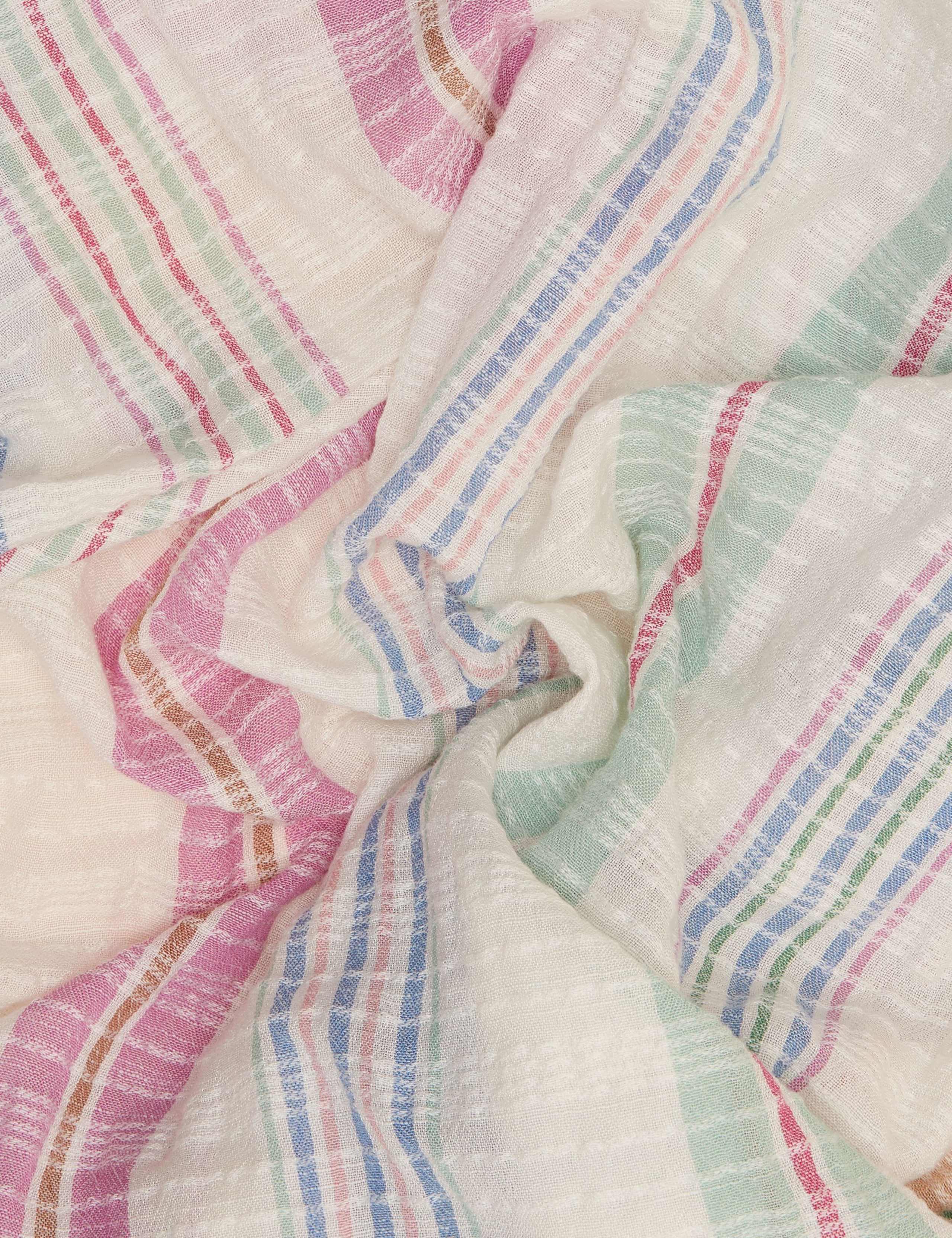 Modal Blend Striped Textured Scarf 6 of 6