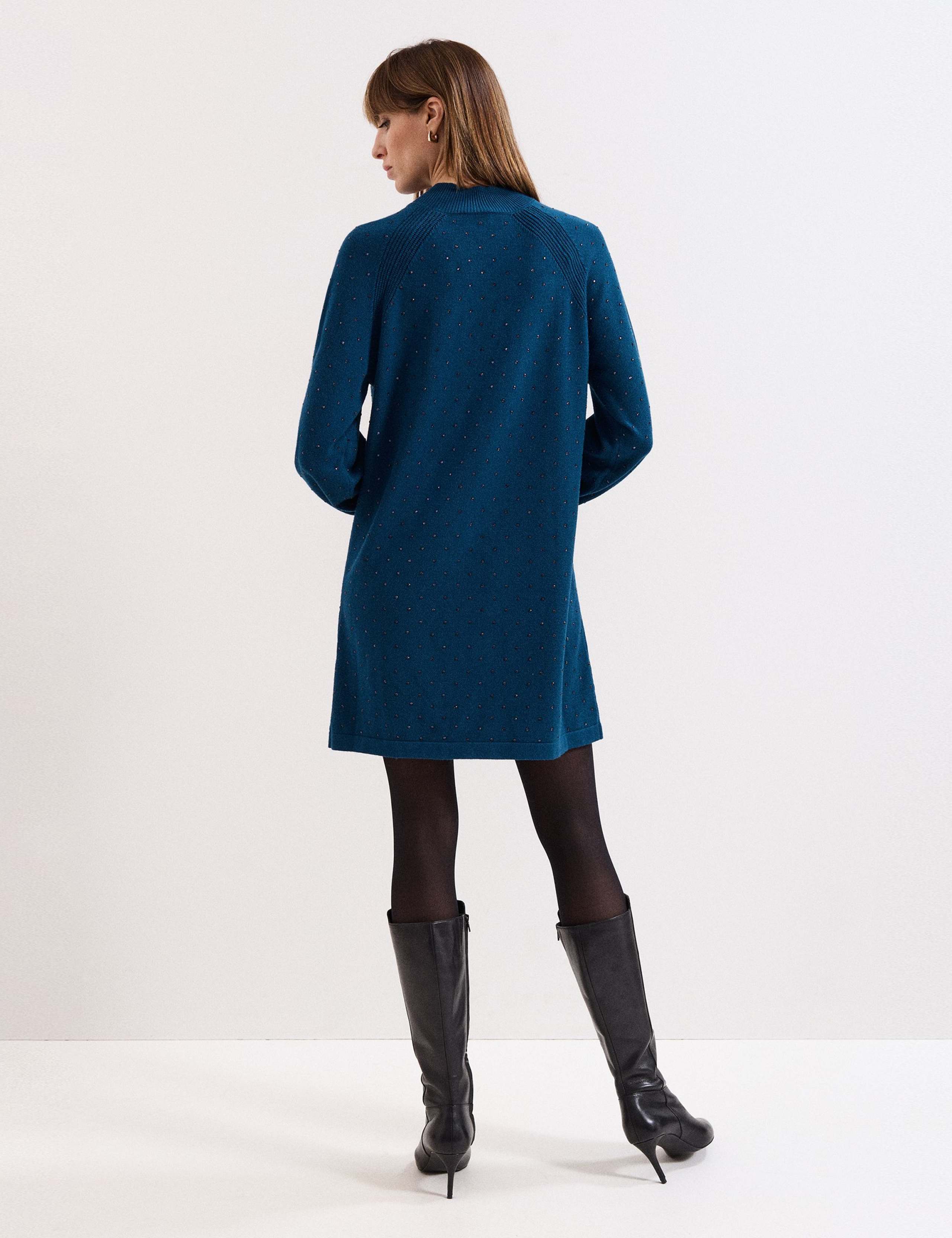 Embellished High Neck Mini Jumper Dress 4 of 6