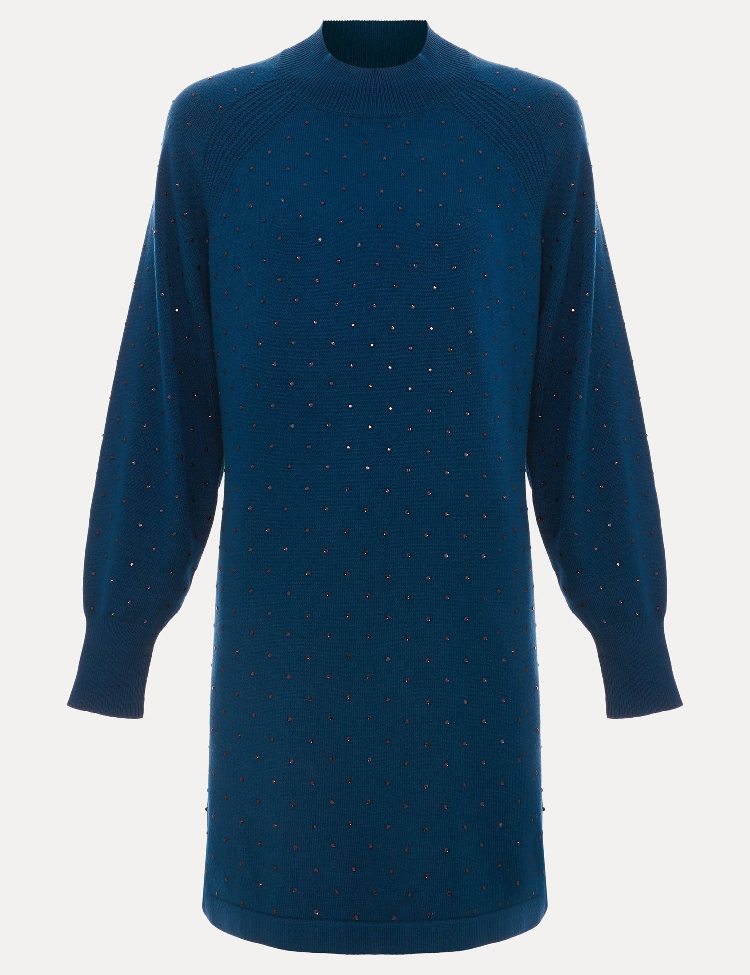 Embellished High Neck Mini Jumper Dress 2 of 6