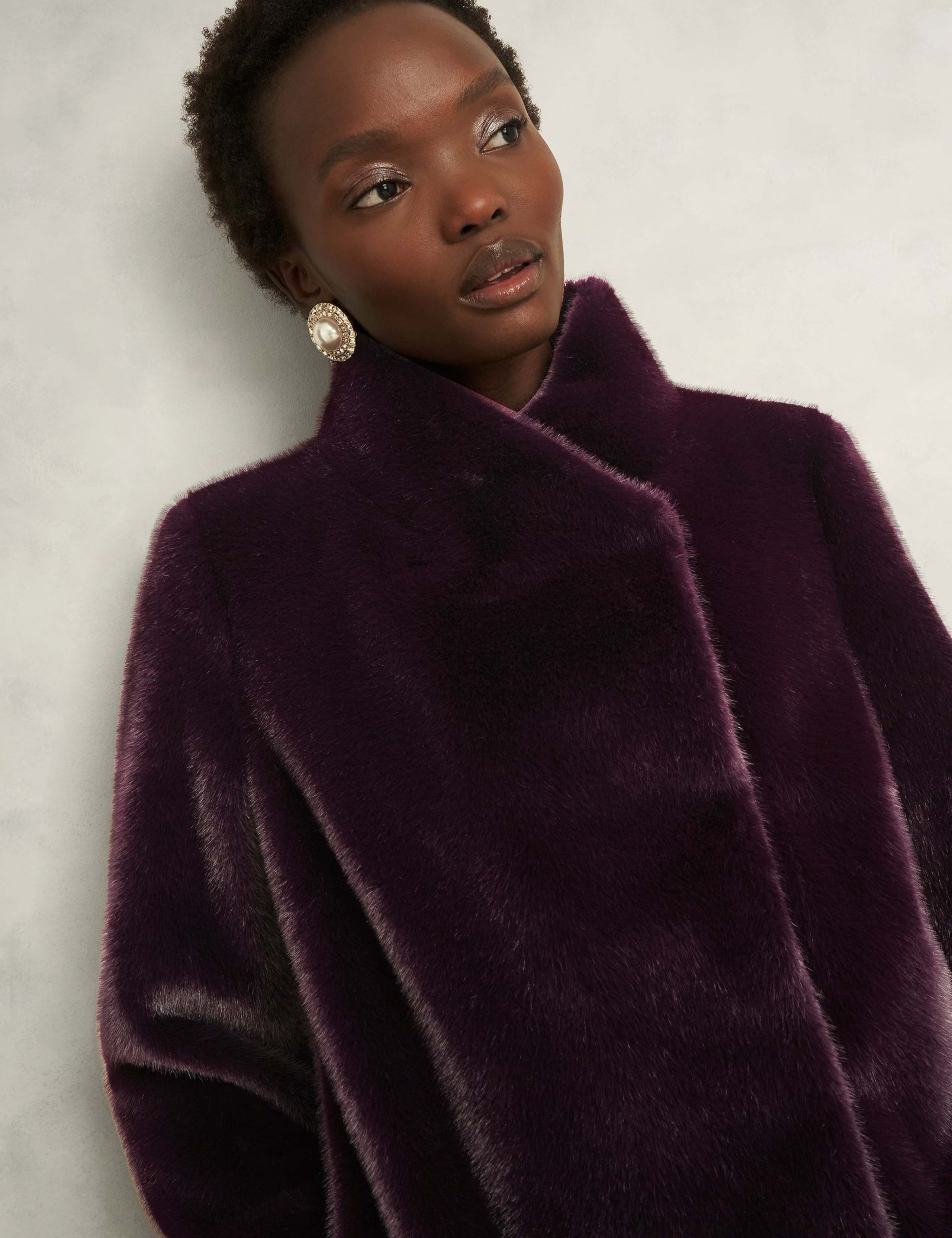 Faux Fur High Neck Coat 5 of 6