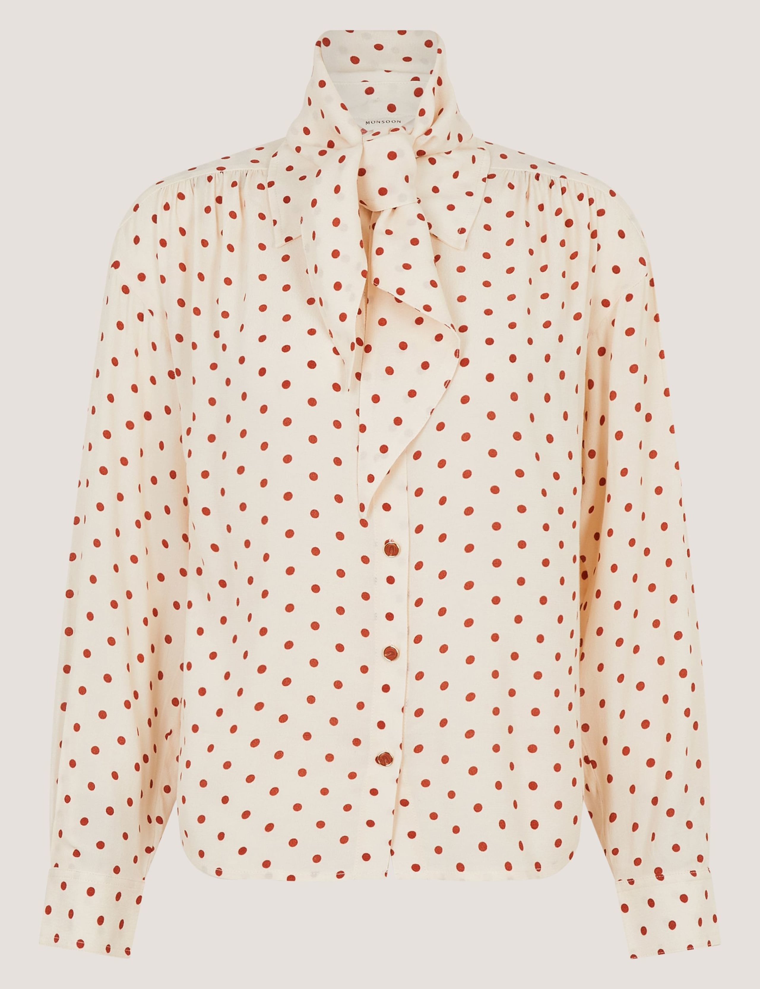 Polka Dot Scarf Detail Shirt 2 of 6