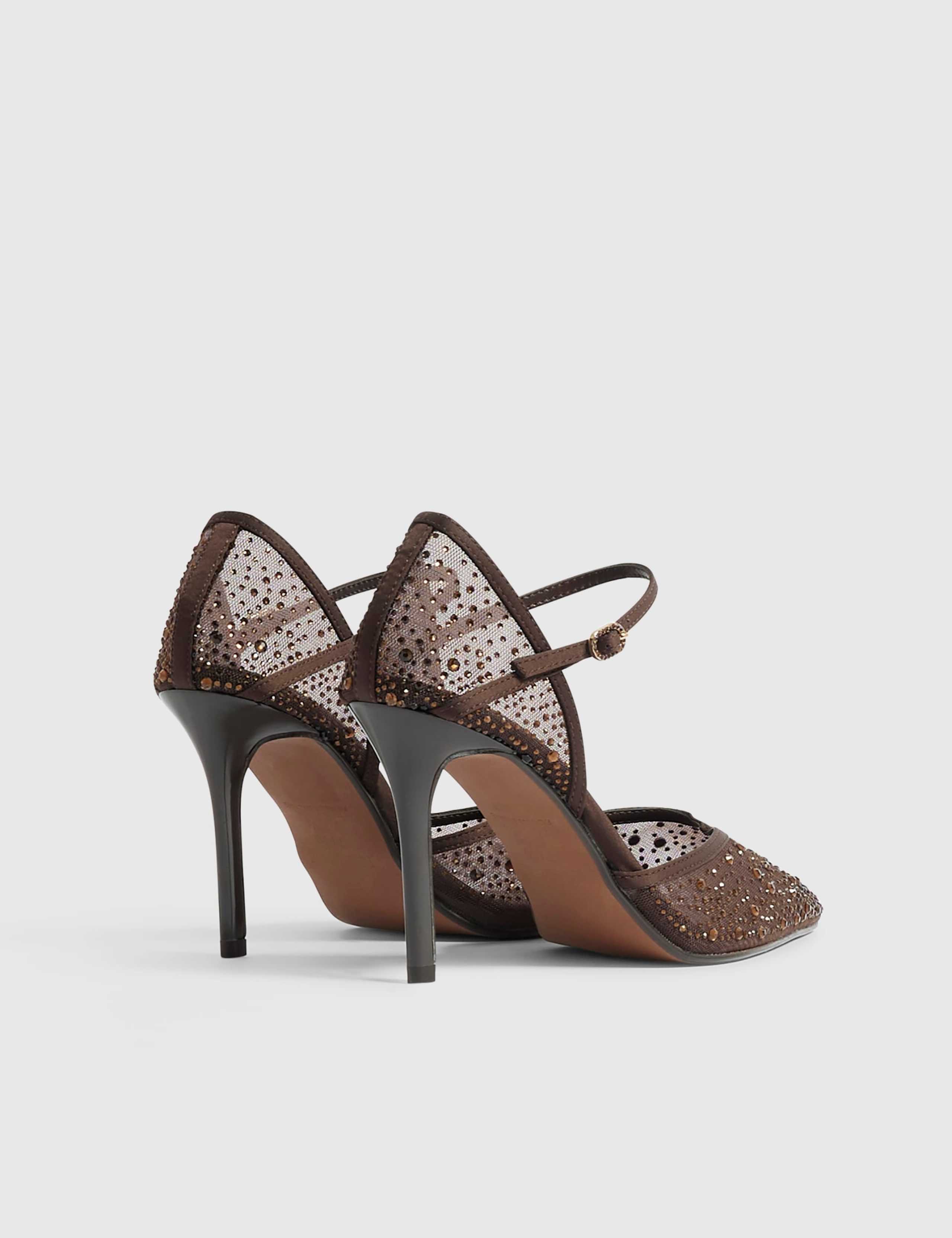 Embellished Ankle Strap Stiletto Court Shoes 5 of 5
