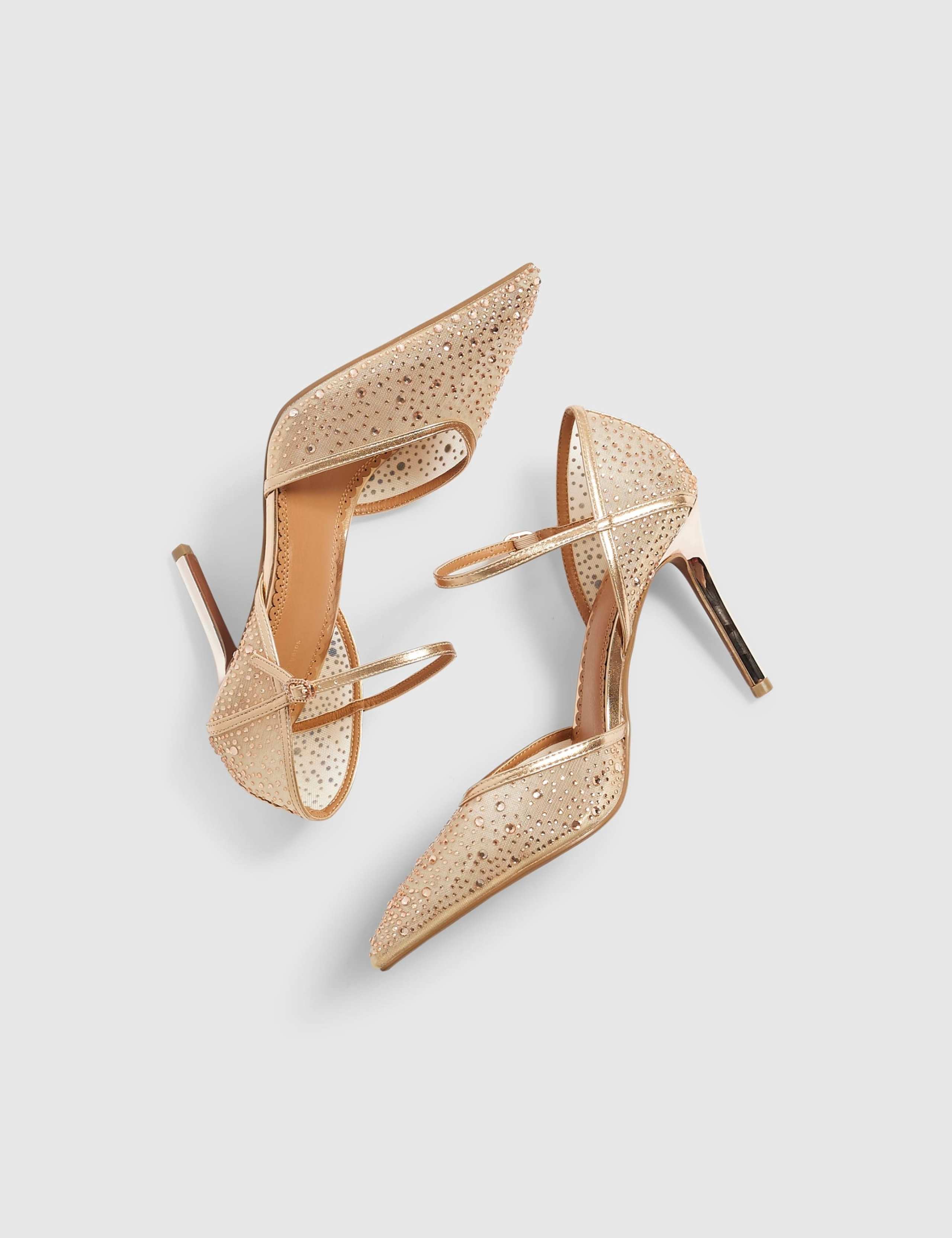 Embellished Ankle Strap Stiletto Court Shoes 2 of 5