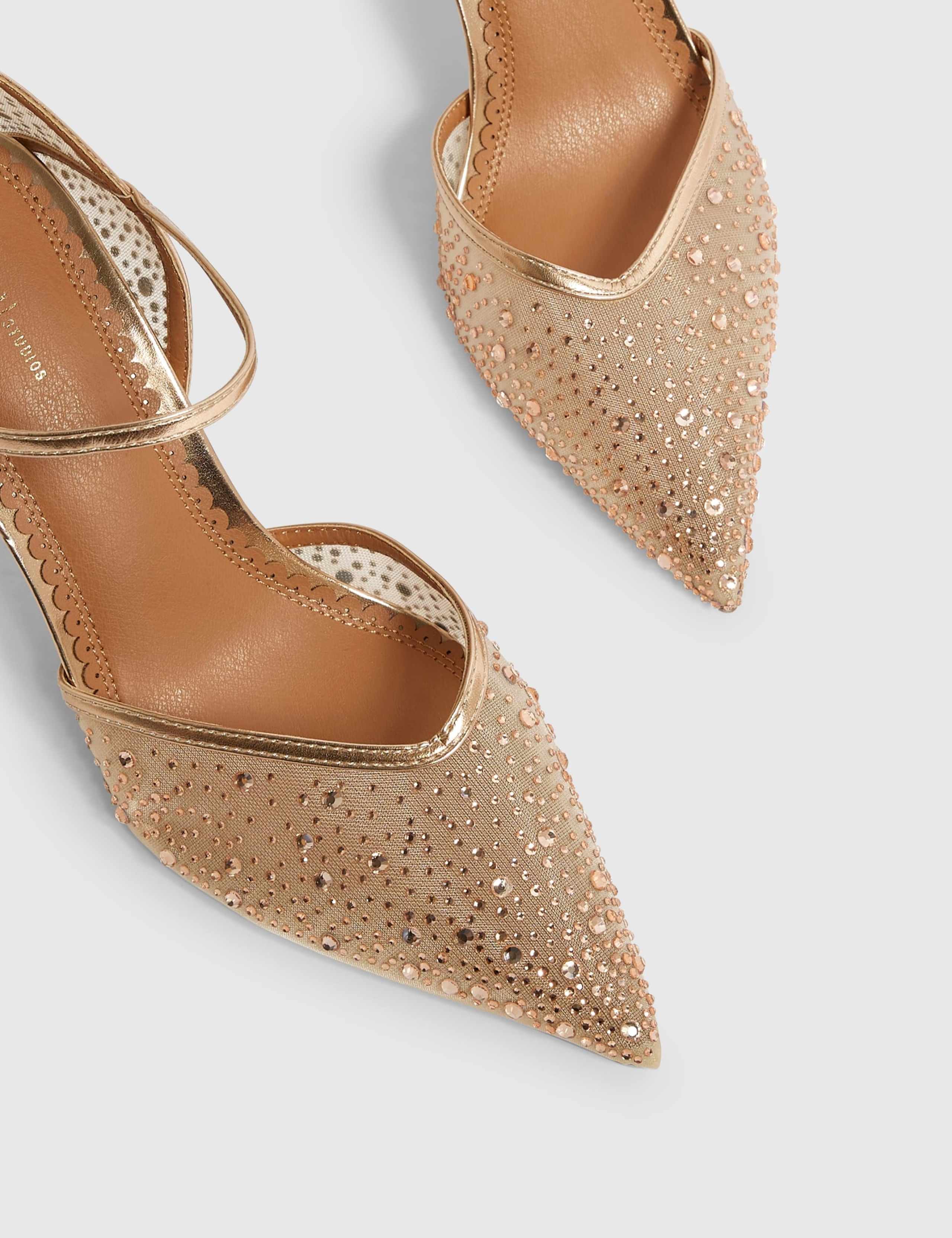 Embellished Ankle Strap Stiletto Court Shoes 3 of 5