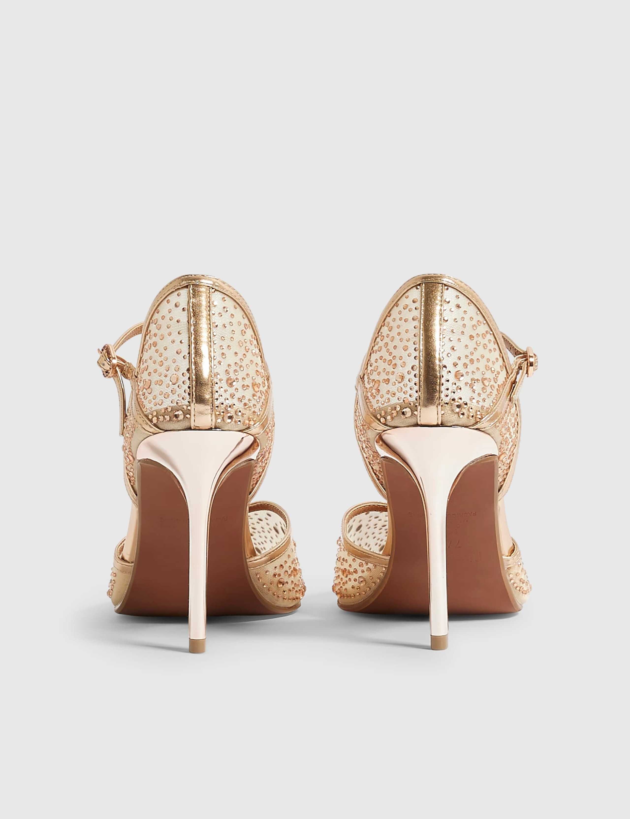 Embellished Ankle Strap Stiletto Court Shoes 5 of 5