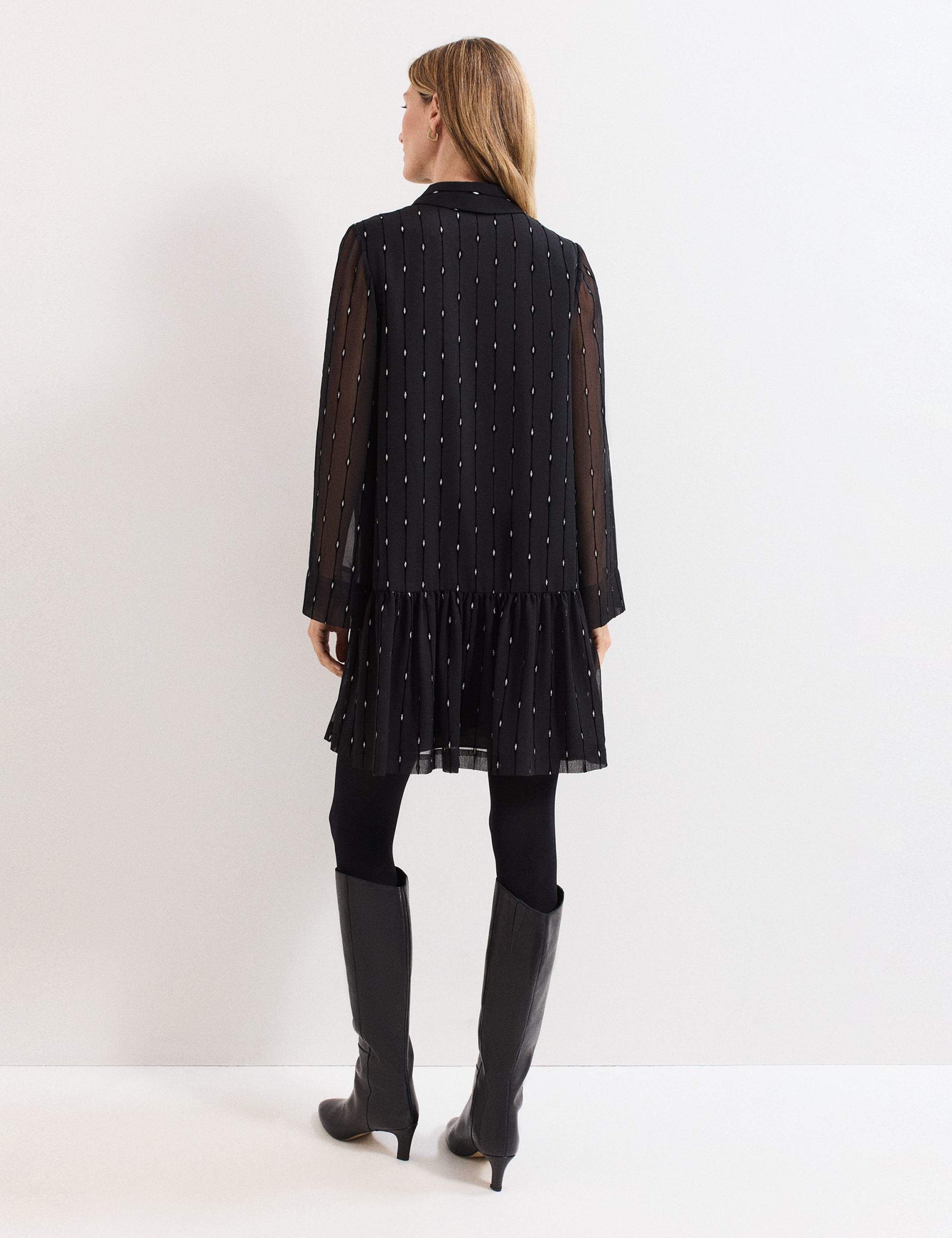 Sparkly Tie Neck Mini Swing Dress 5 of 7