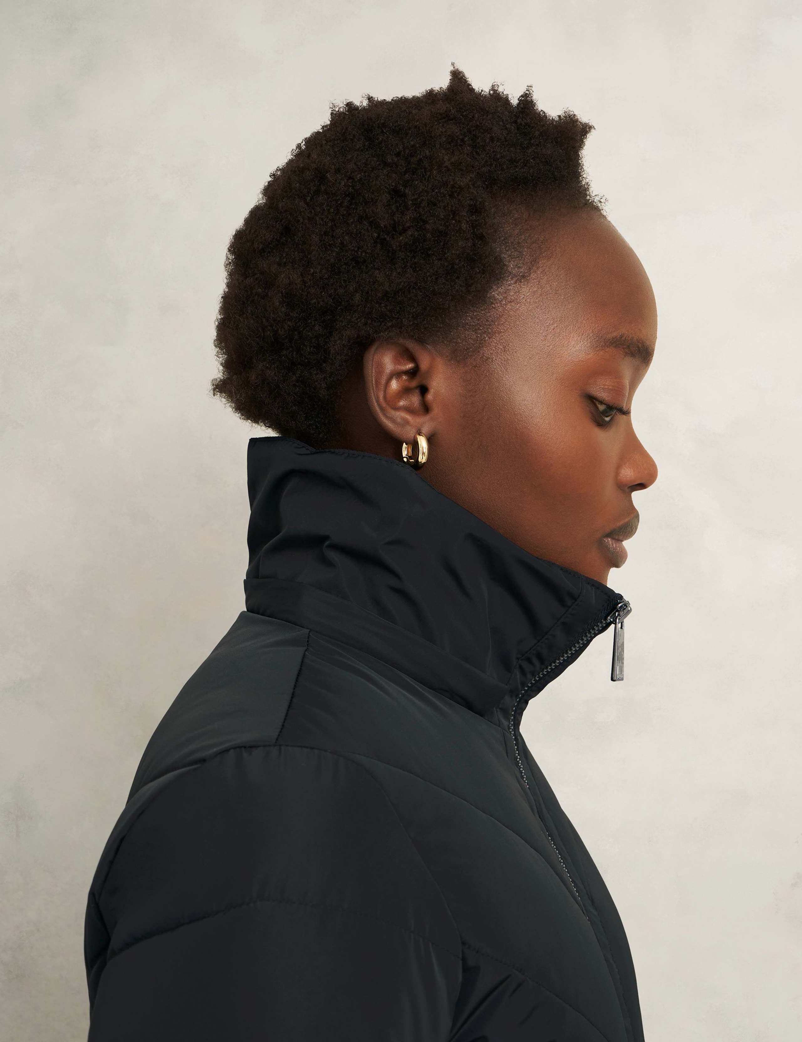 Hooded Faux Fur Trim Longline Puffer Coat 7 of 7