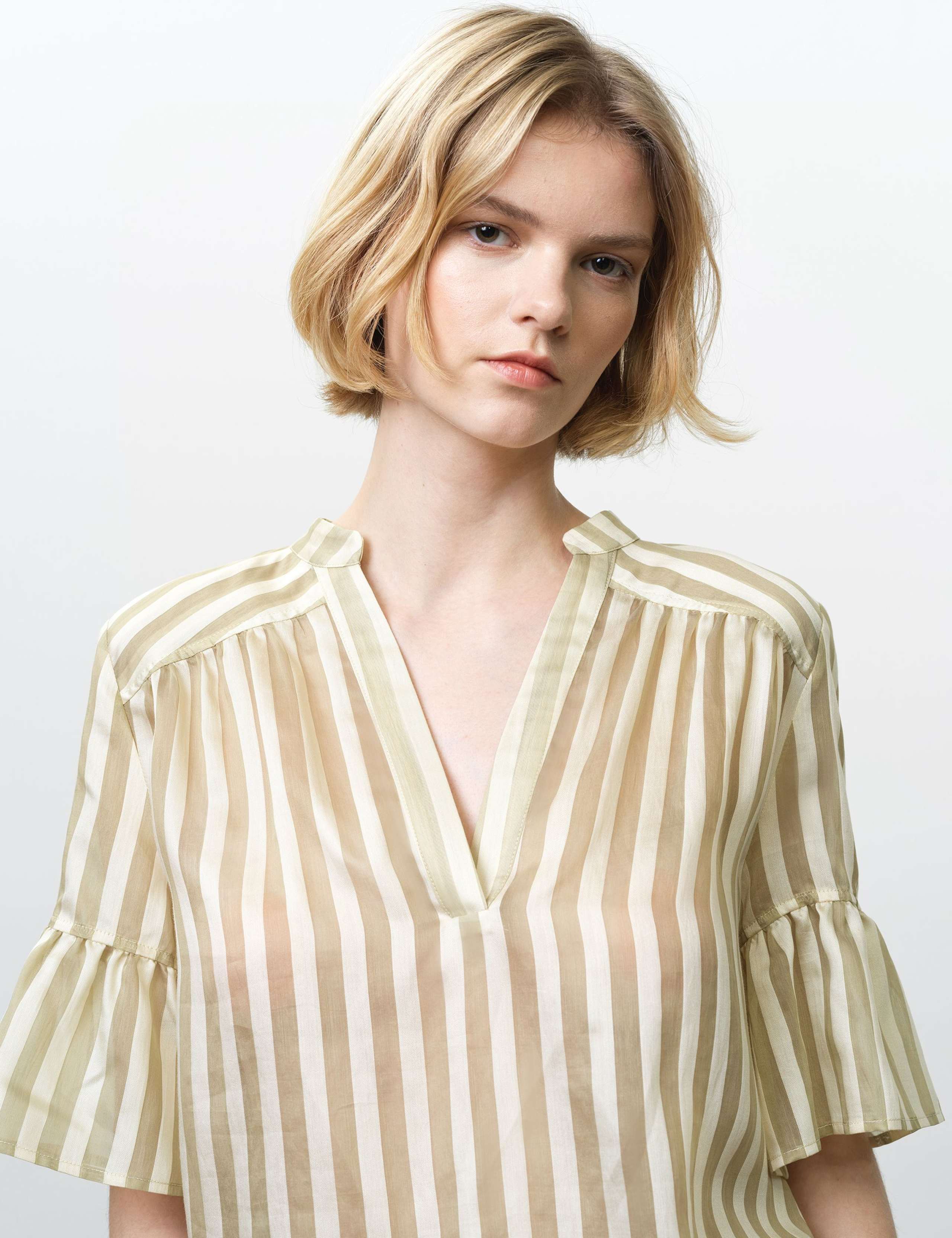 Lyocell Rich Striped V-Neck Top 6 of 7