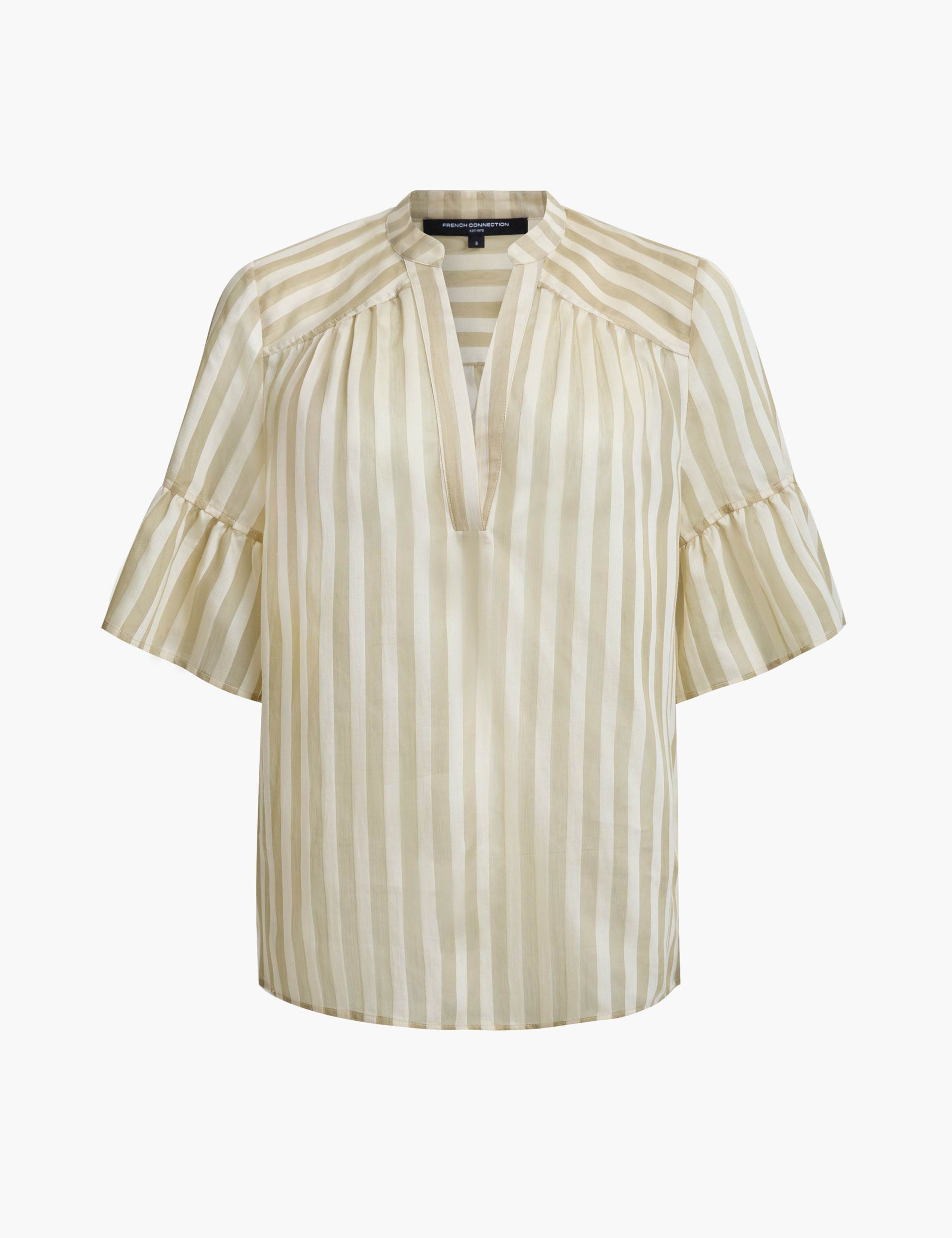 Lyocell Rich Striped V-Neck Top 2 of 7