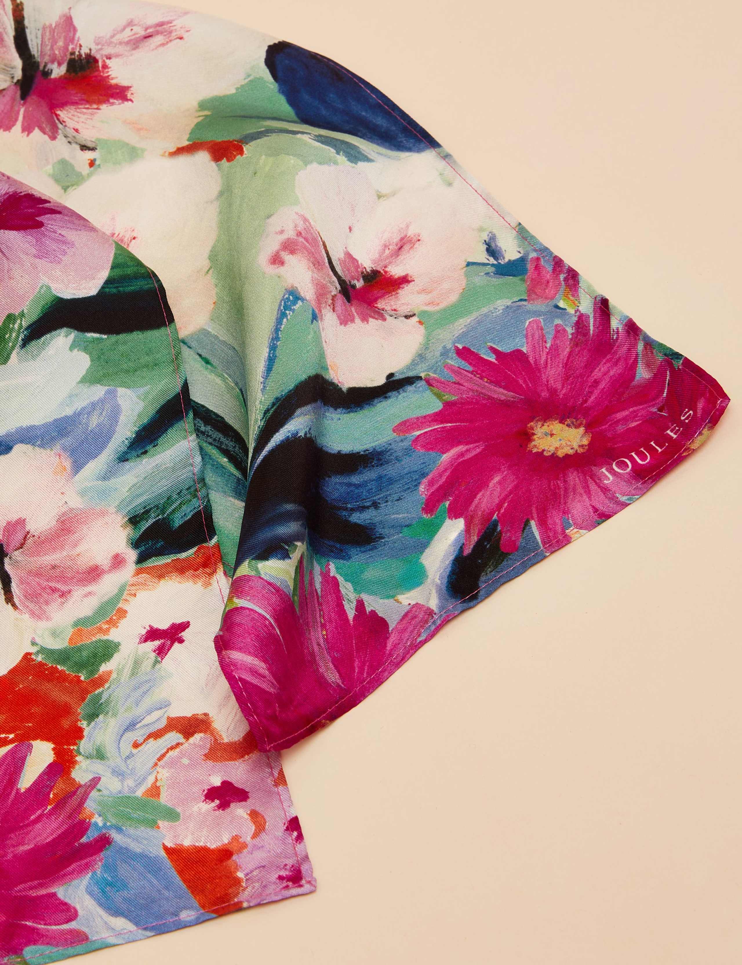 Pure Silk Floral Skinny Scarf 4 of 5