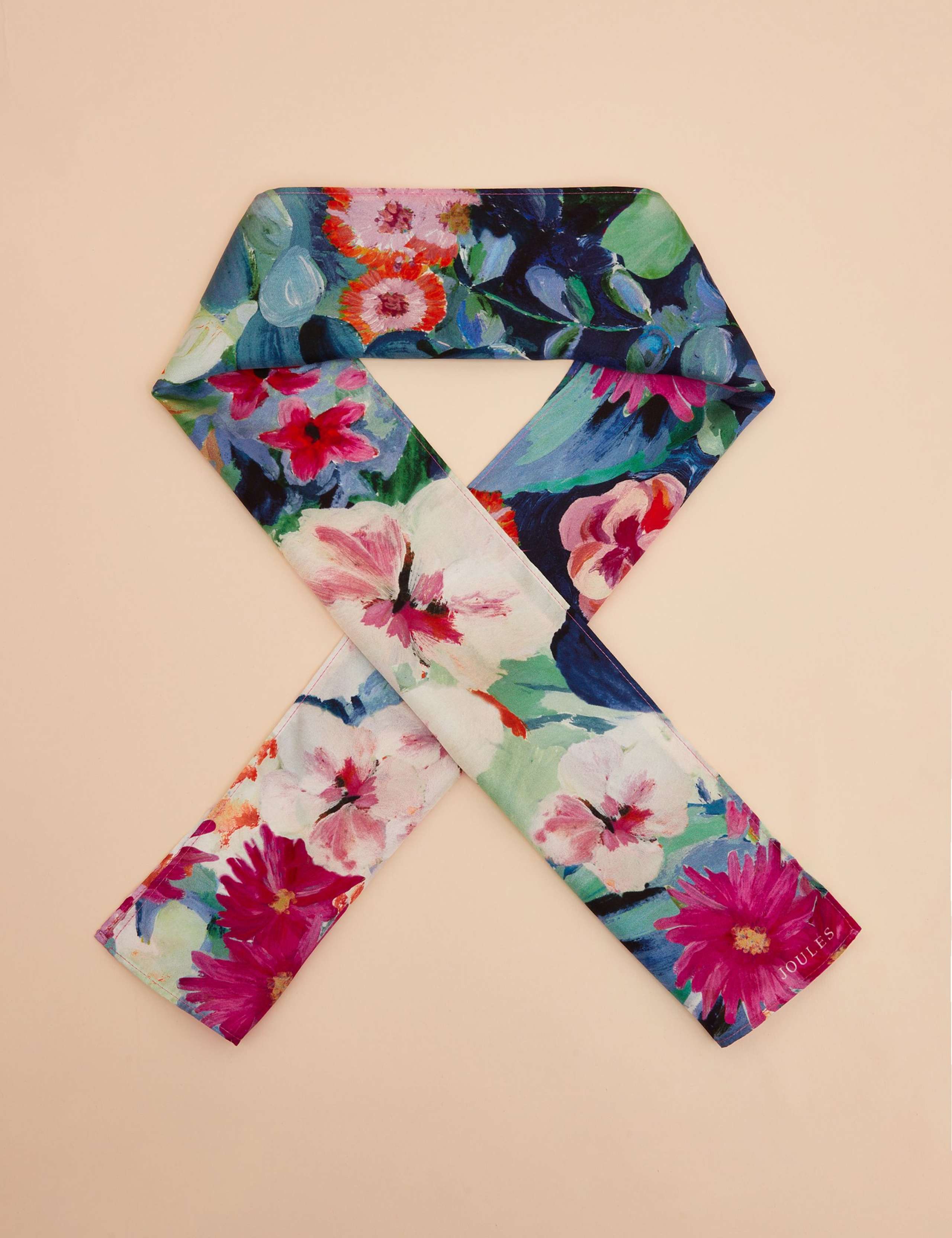 Pure Silk Floral Skinny Scarf 2 of 5