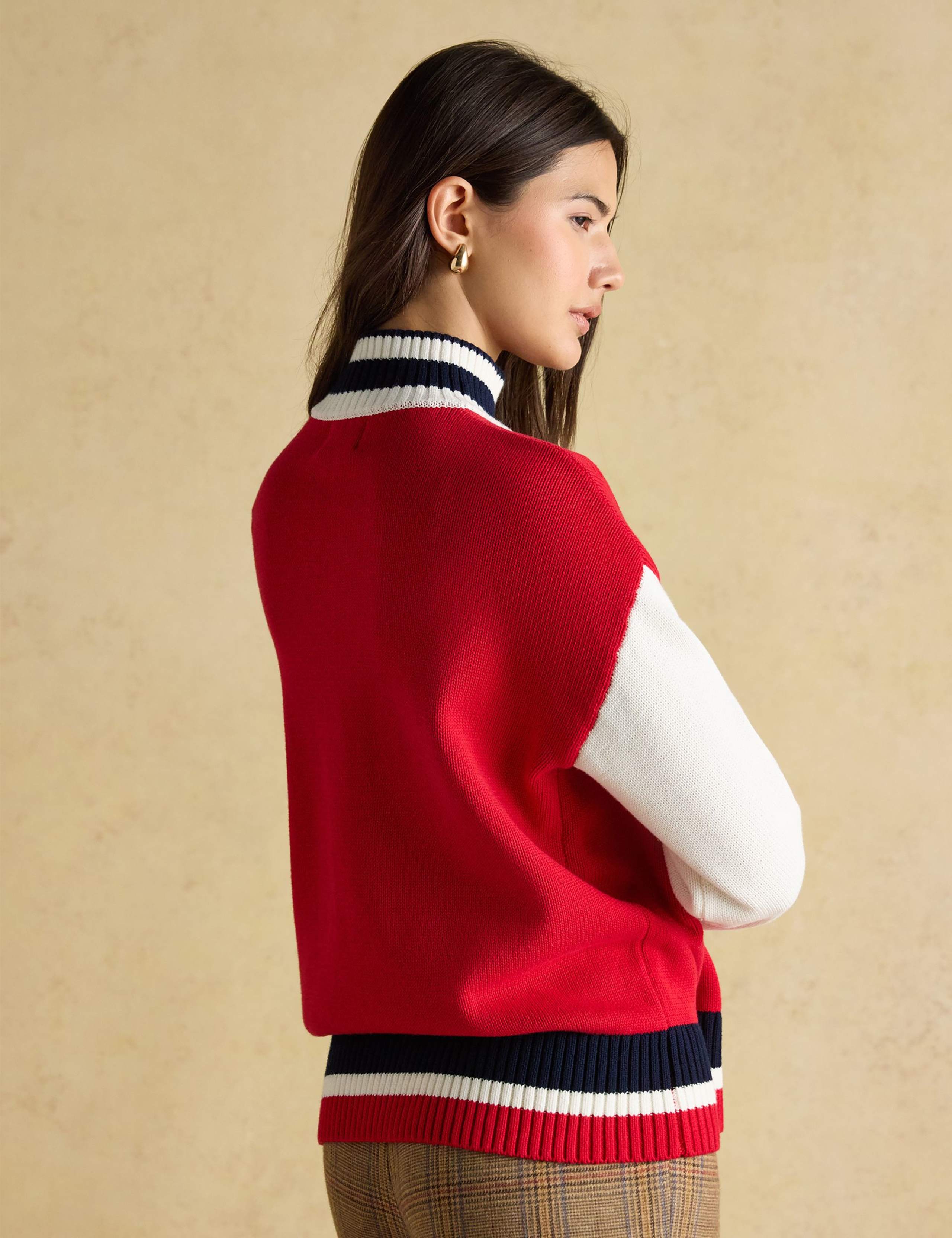 Pure Cotton Varsity Half Zip Jumper 4 of 5