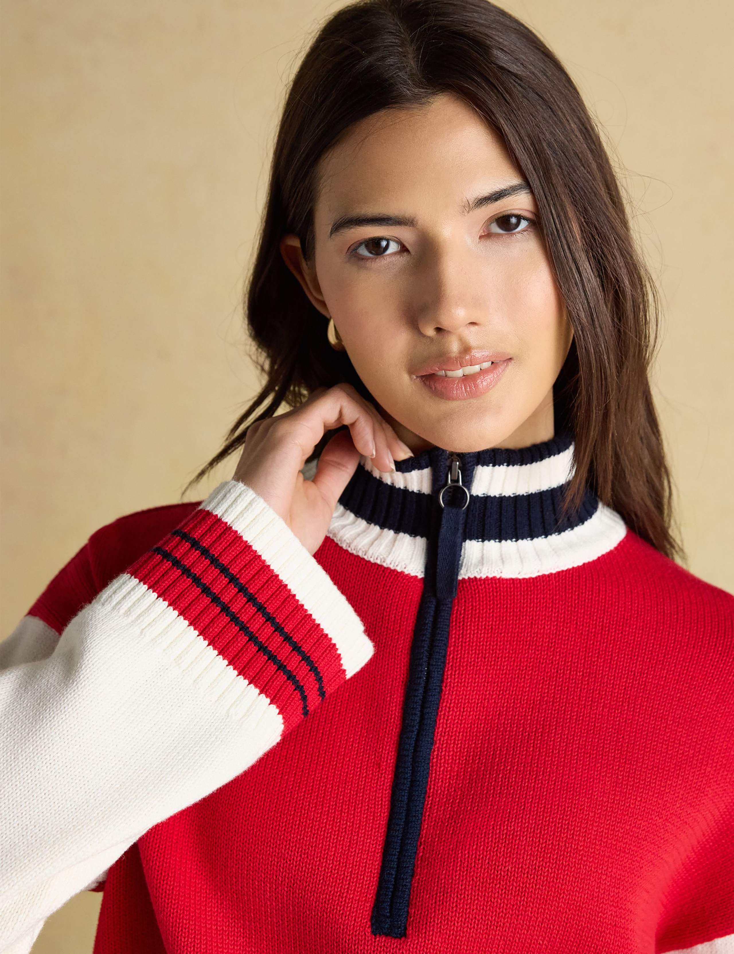 Pure Cotton Varsity Half Zip Jumper 5 of 5