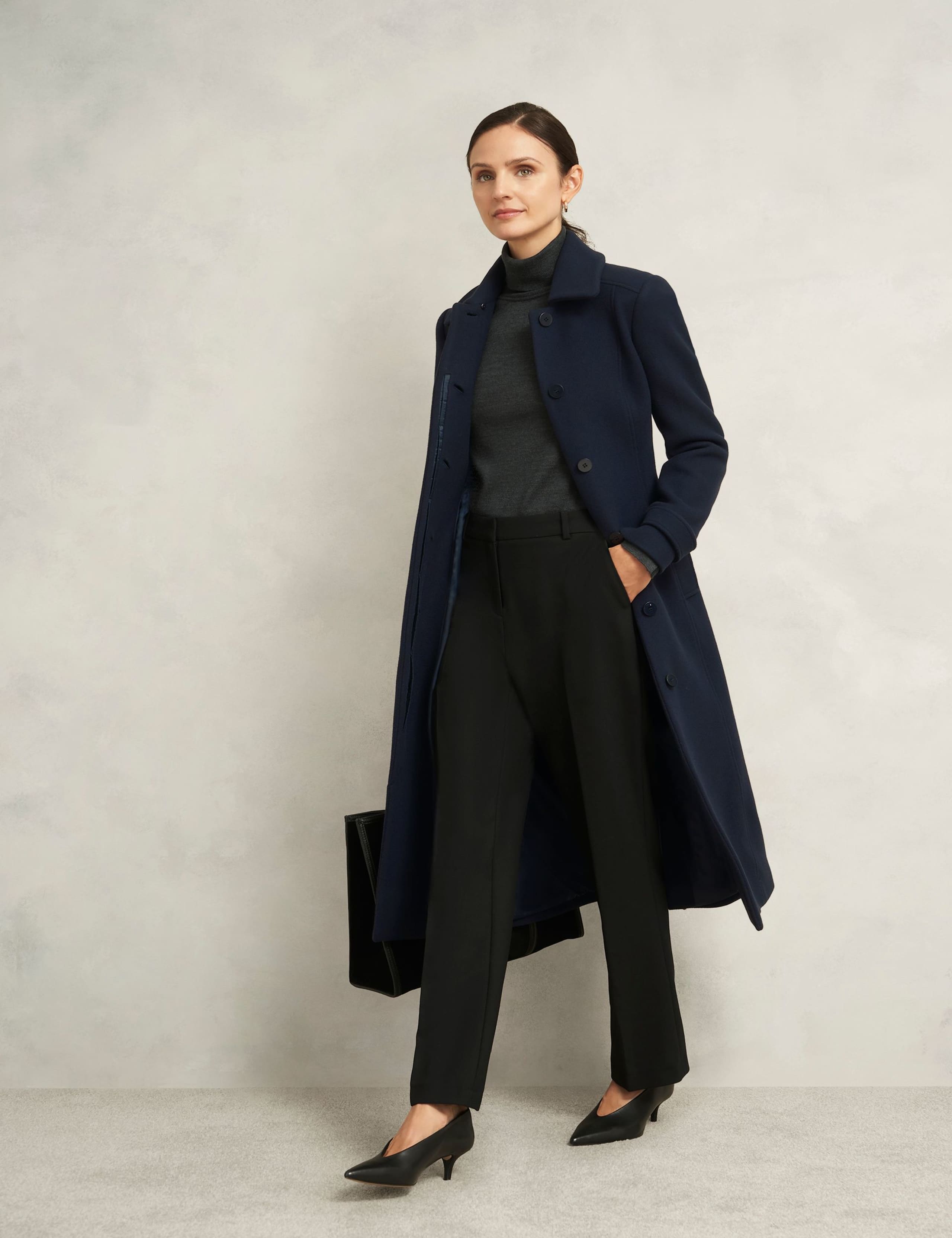 Wool Rich Collared Trench Coat with Cashmere 3 of 5