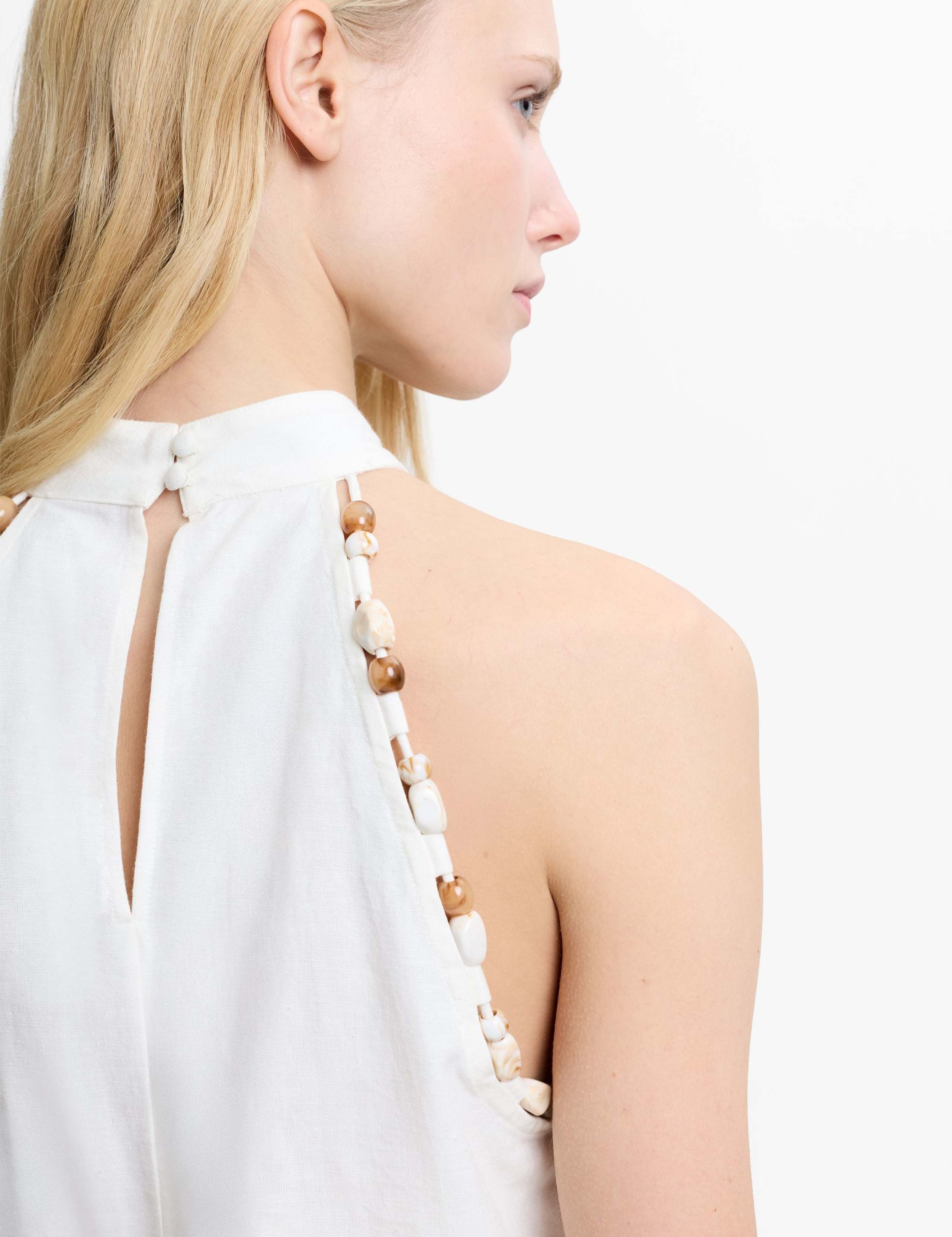 Cotton Blend Embroidered Beaded Top 5 of 5