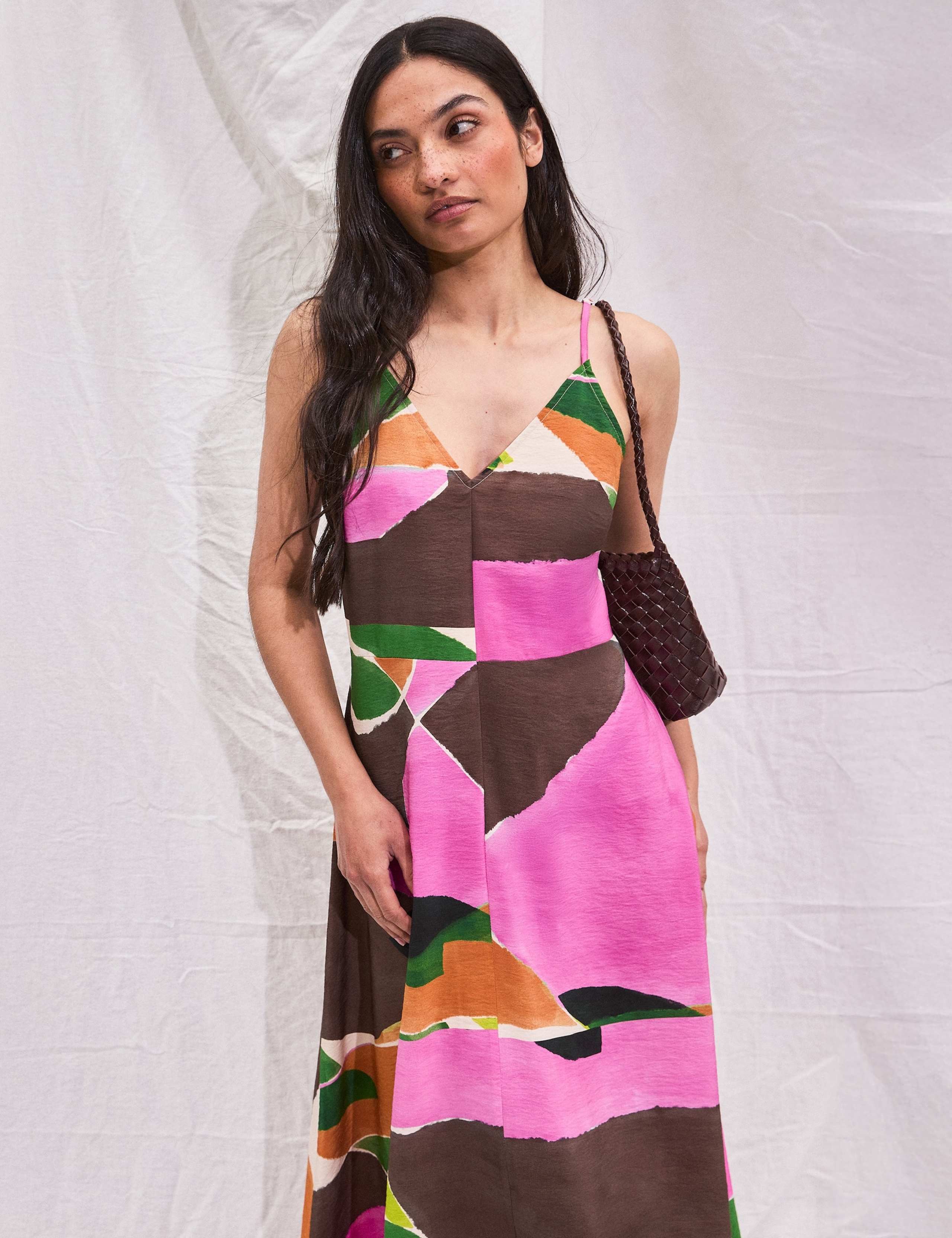 Geometric V-Neck Strappy Maxi Slip Dress 4 of 5