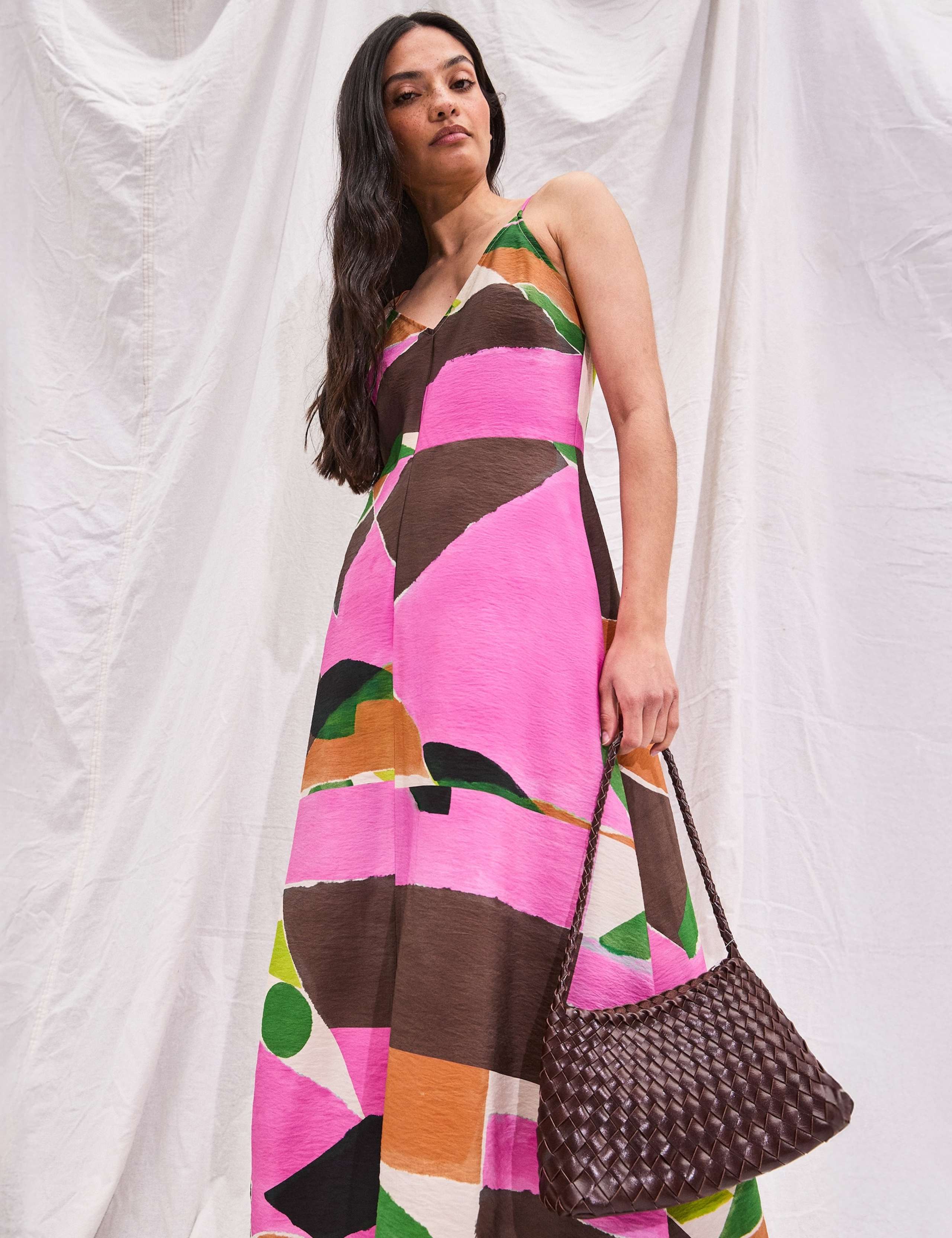 Geometric V-Neck Strappy Maxi Slip Dress 5 of 5