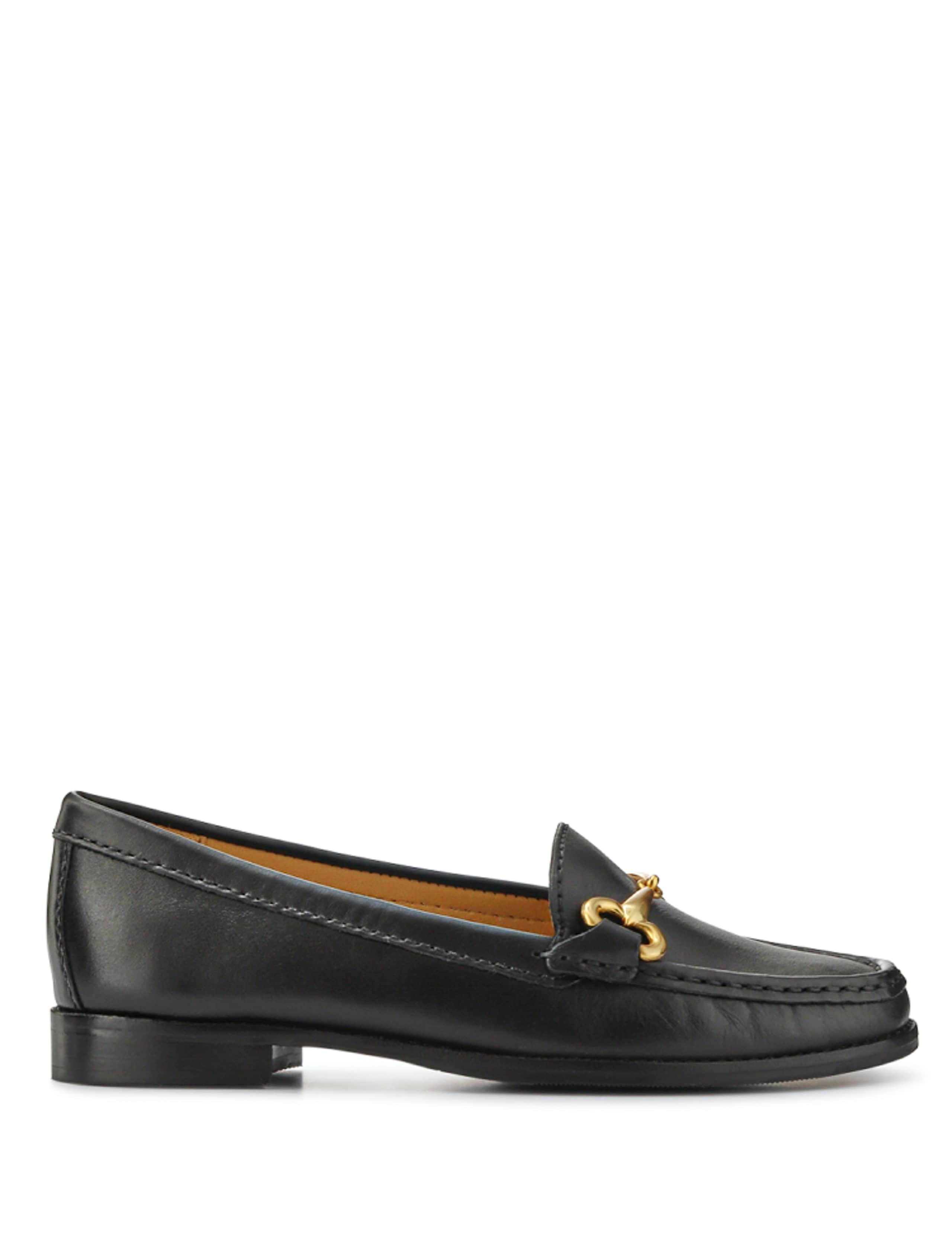 Leather Block Heel Loafers 2 of 6