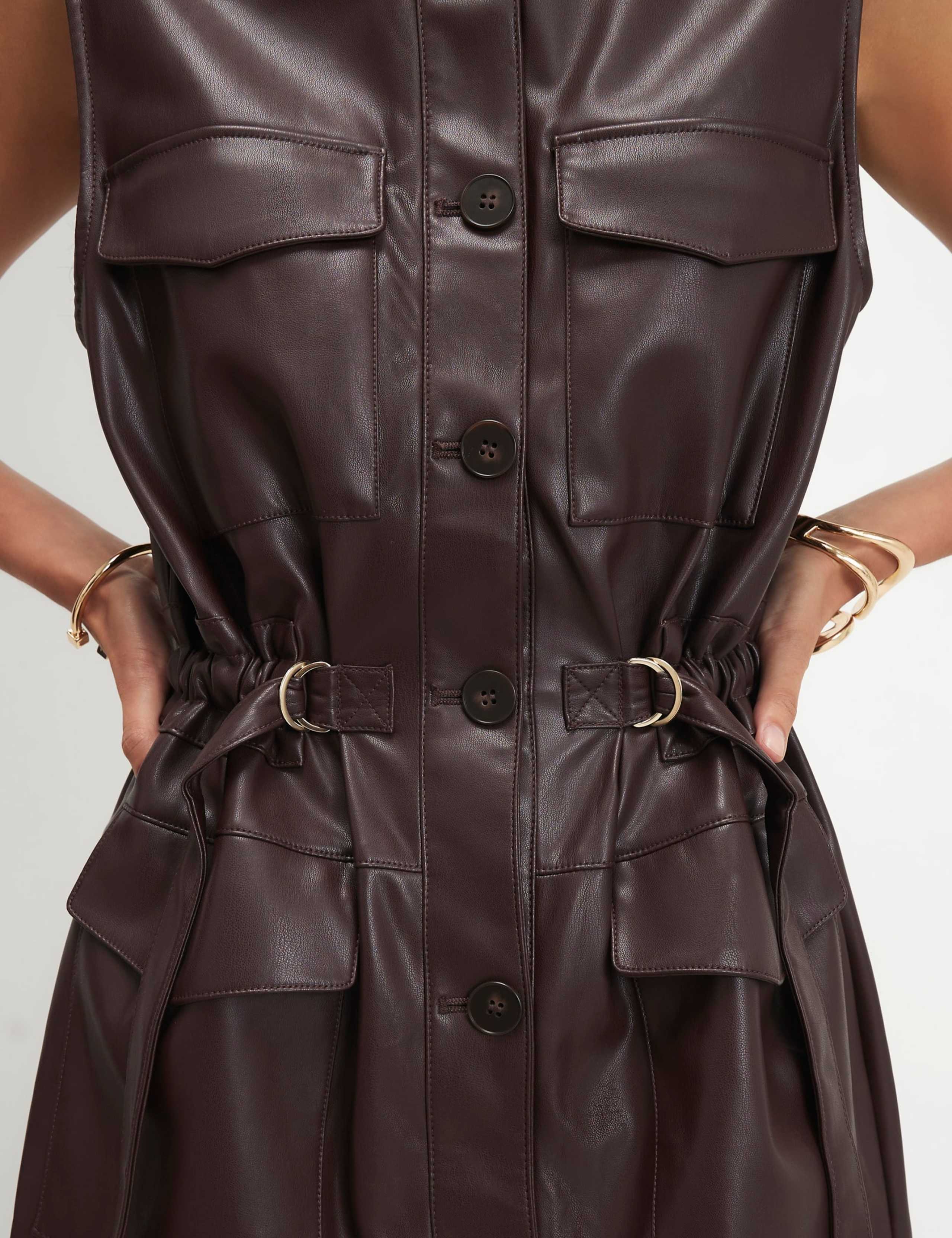 Button Front Mini Utility Shirt Dress 5 of 6