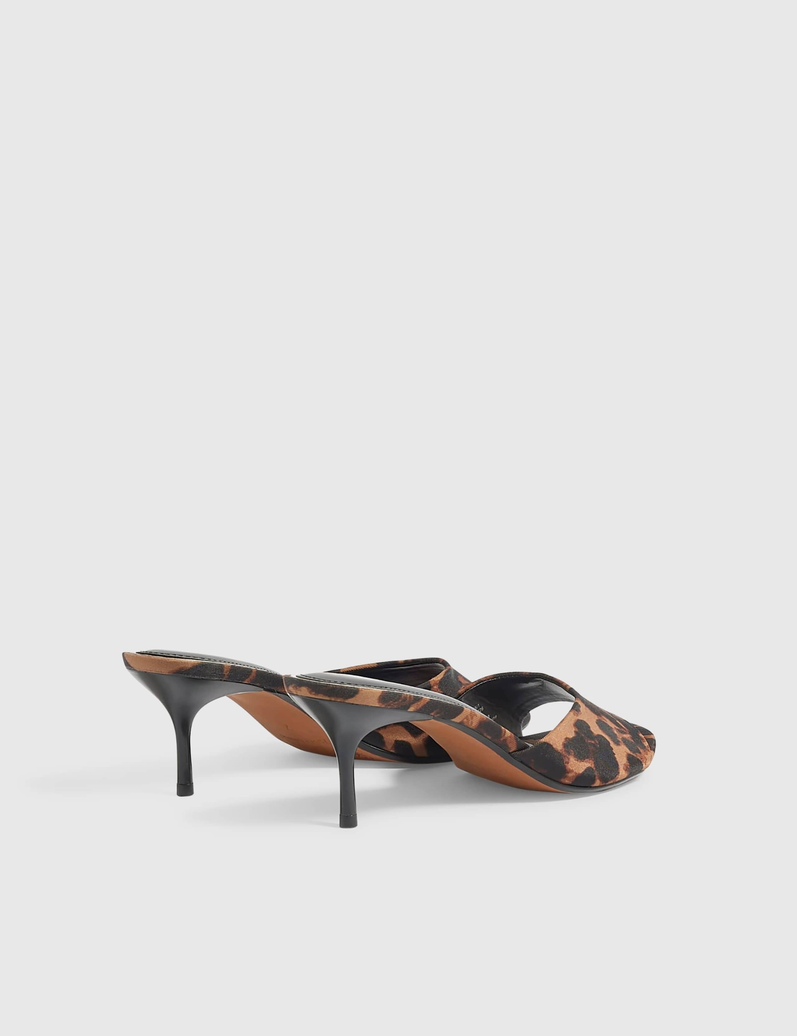 Leopard Print Mule Heeled Sandals 2 of 5