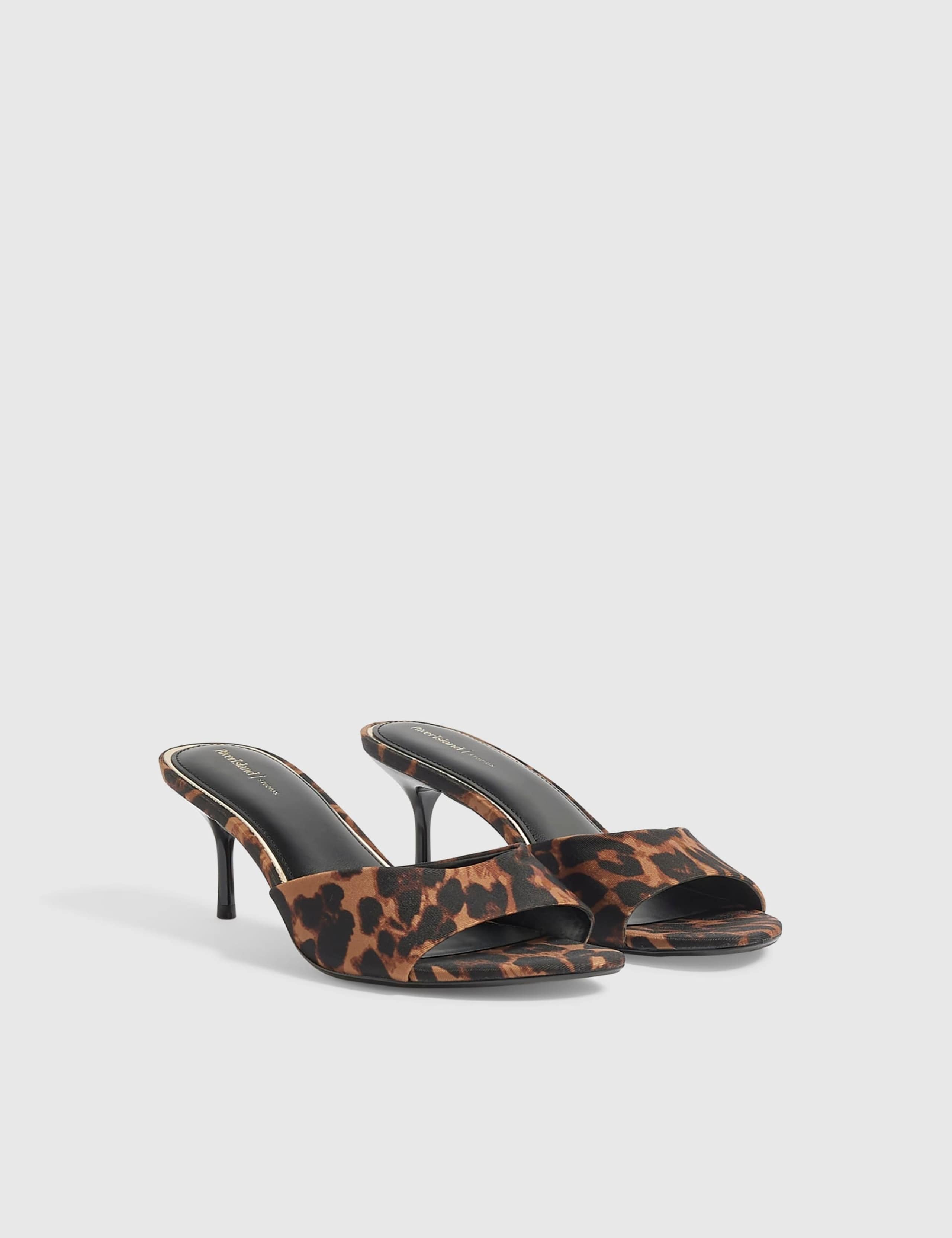 Leopard Print Mule Heeled Sandals 3 of 5