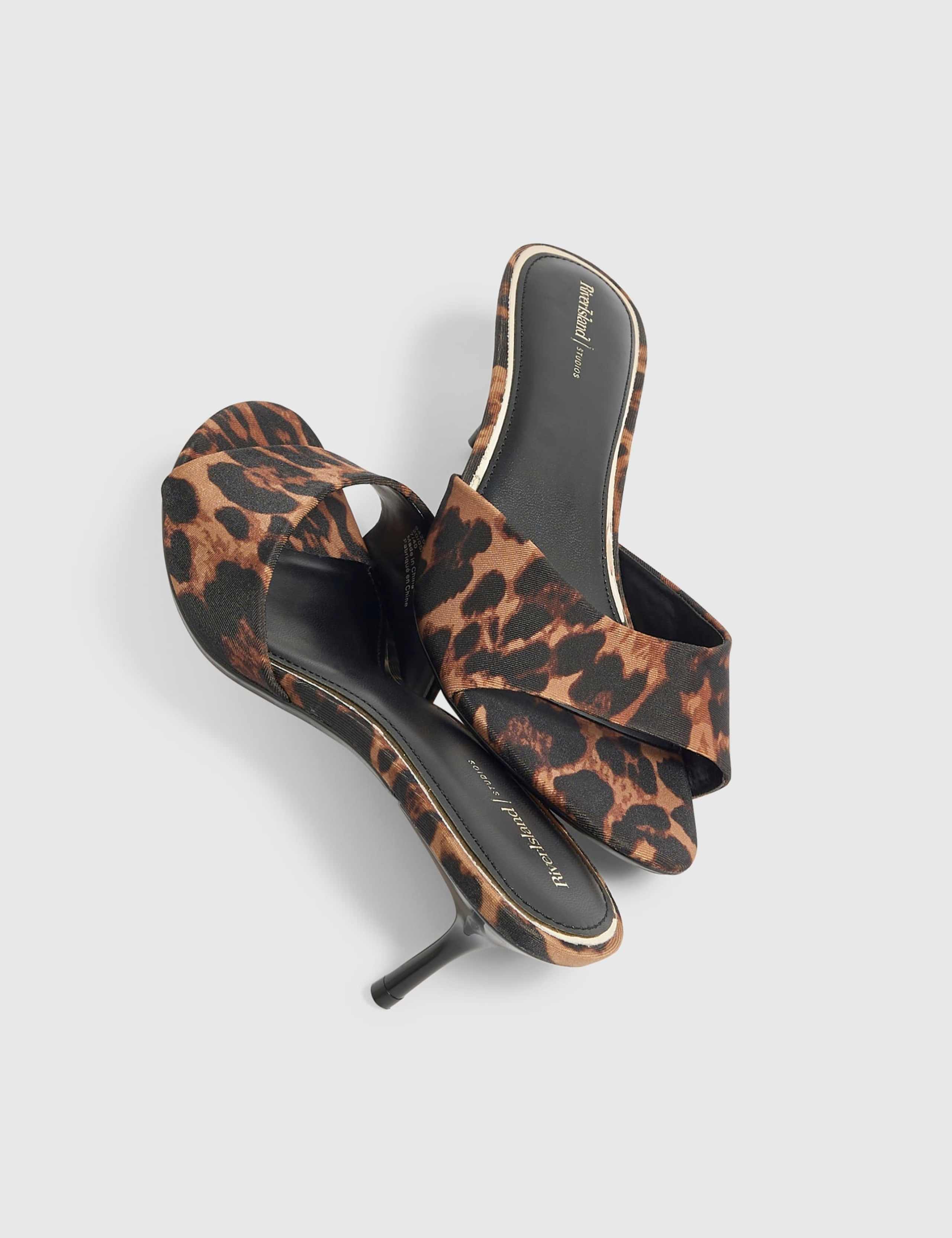 Leopard Print Mule Heeled Sandals 4 of 5