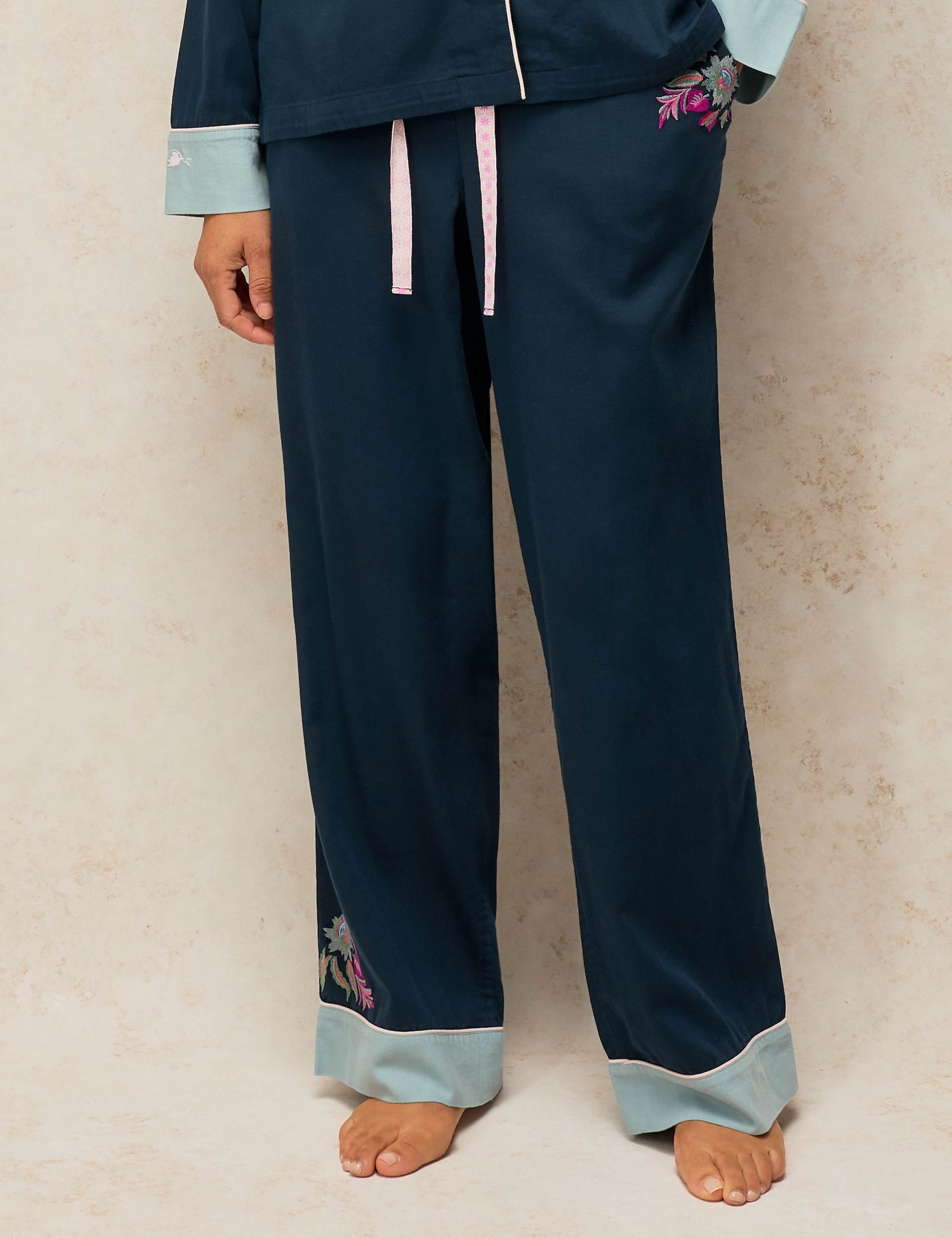 Cotton Rich Embroidered Pyjama Bottoms 3 of 6