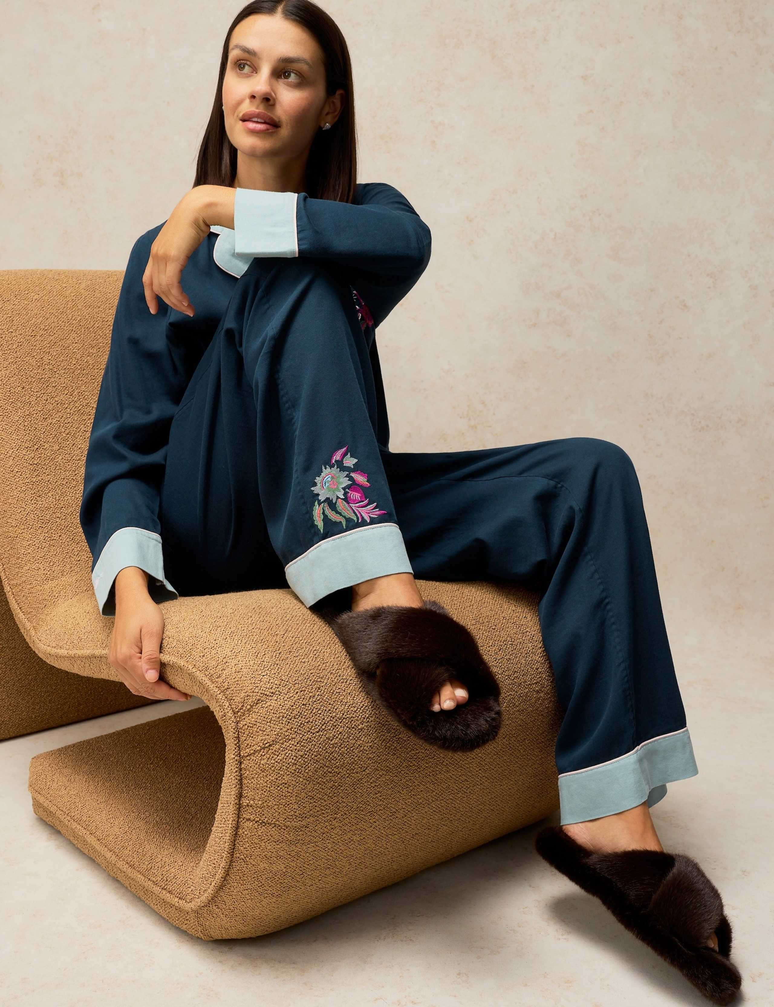 Cotton Rich Embroidered Pyjama Bottoms 5 of 6