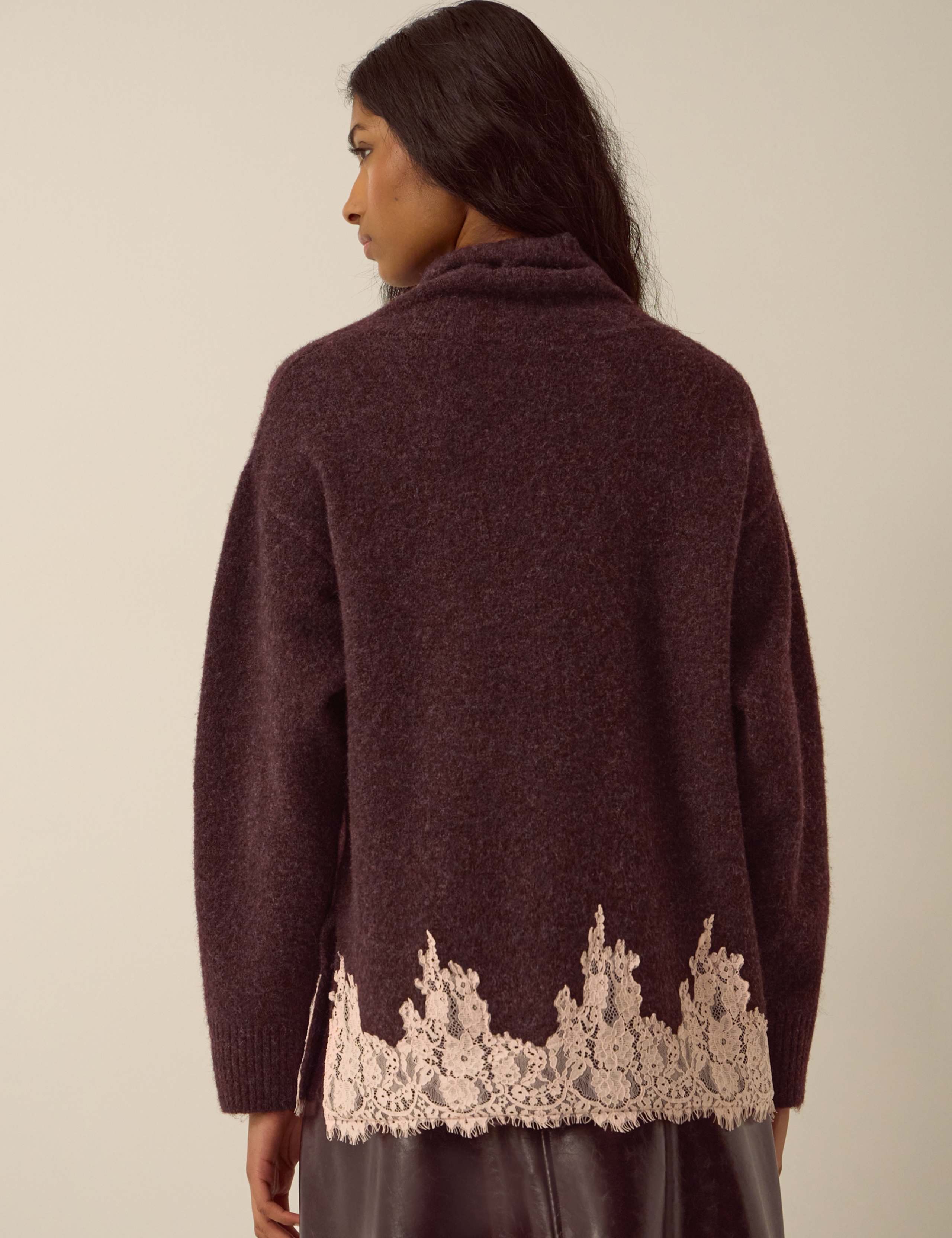 Funnel Neck Lace Detail Jumper 3 of 4