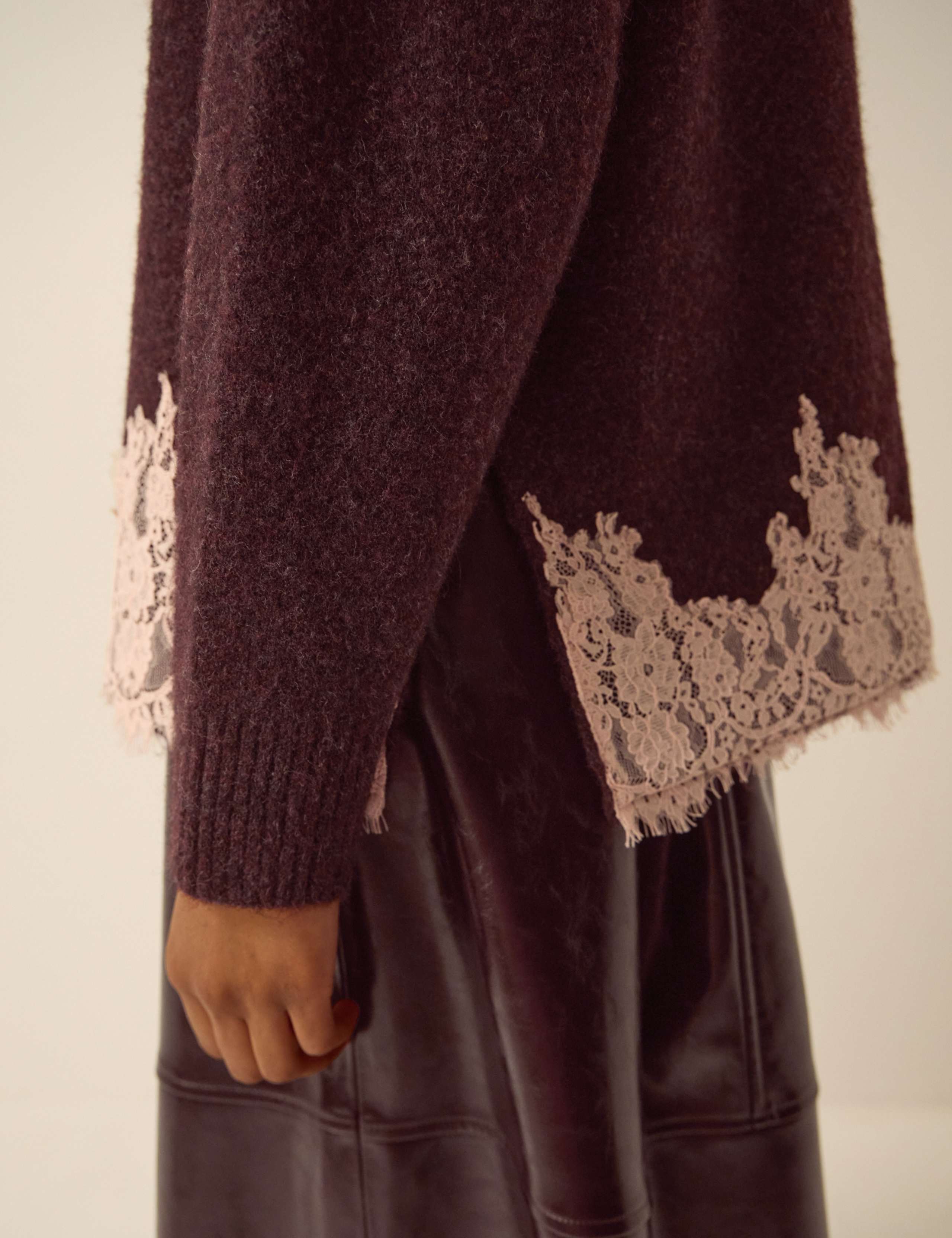 Funnel Neck Lace Detail Jumper 4 of 4