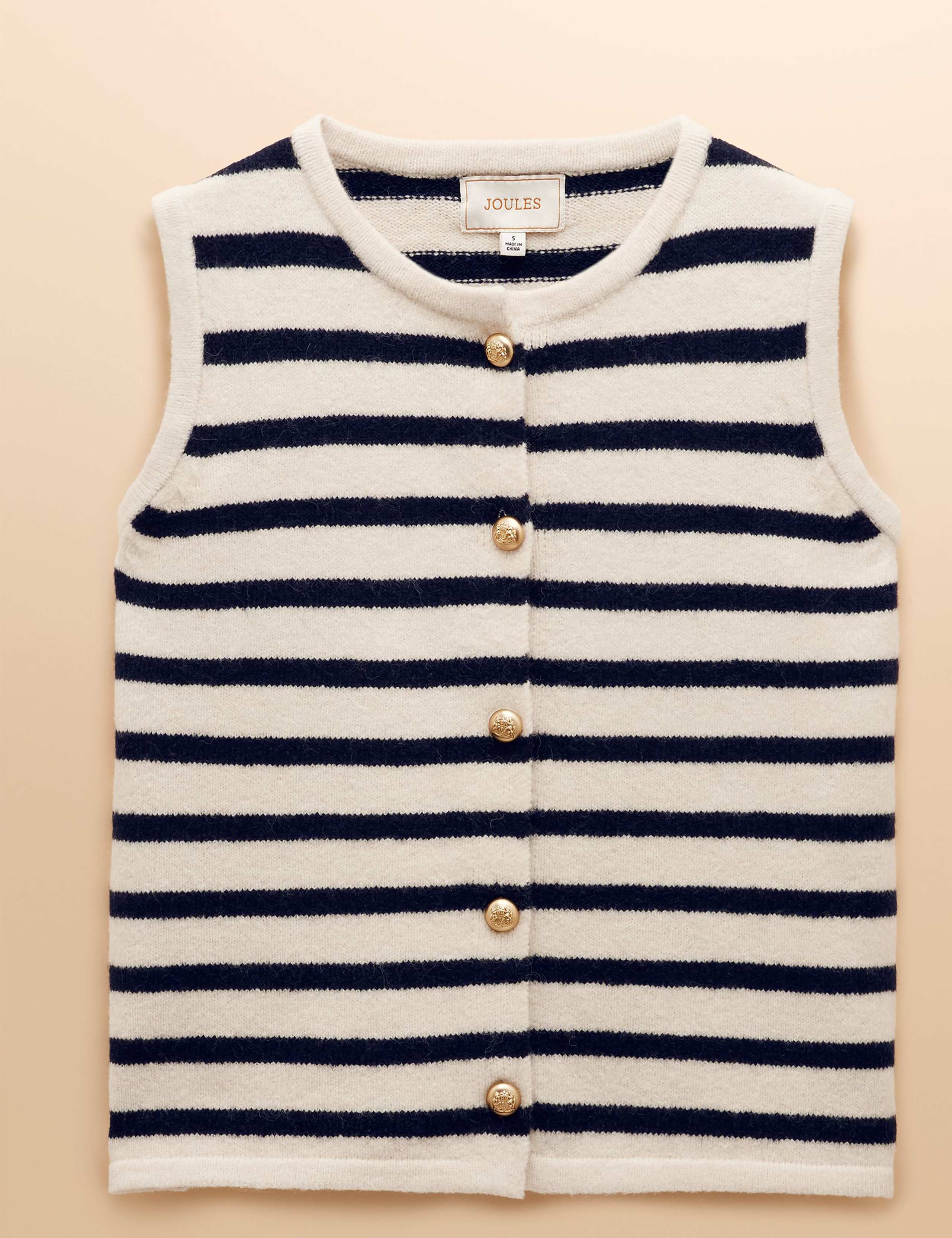 Striped Button Through Knitted Vest 2 of 7