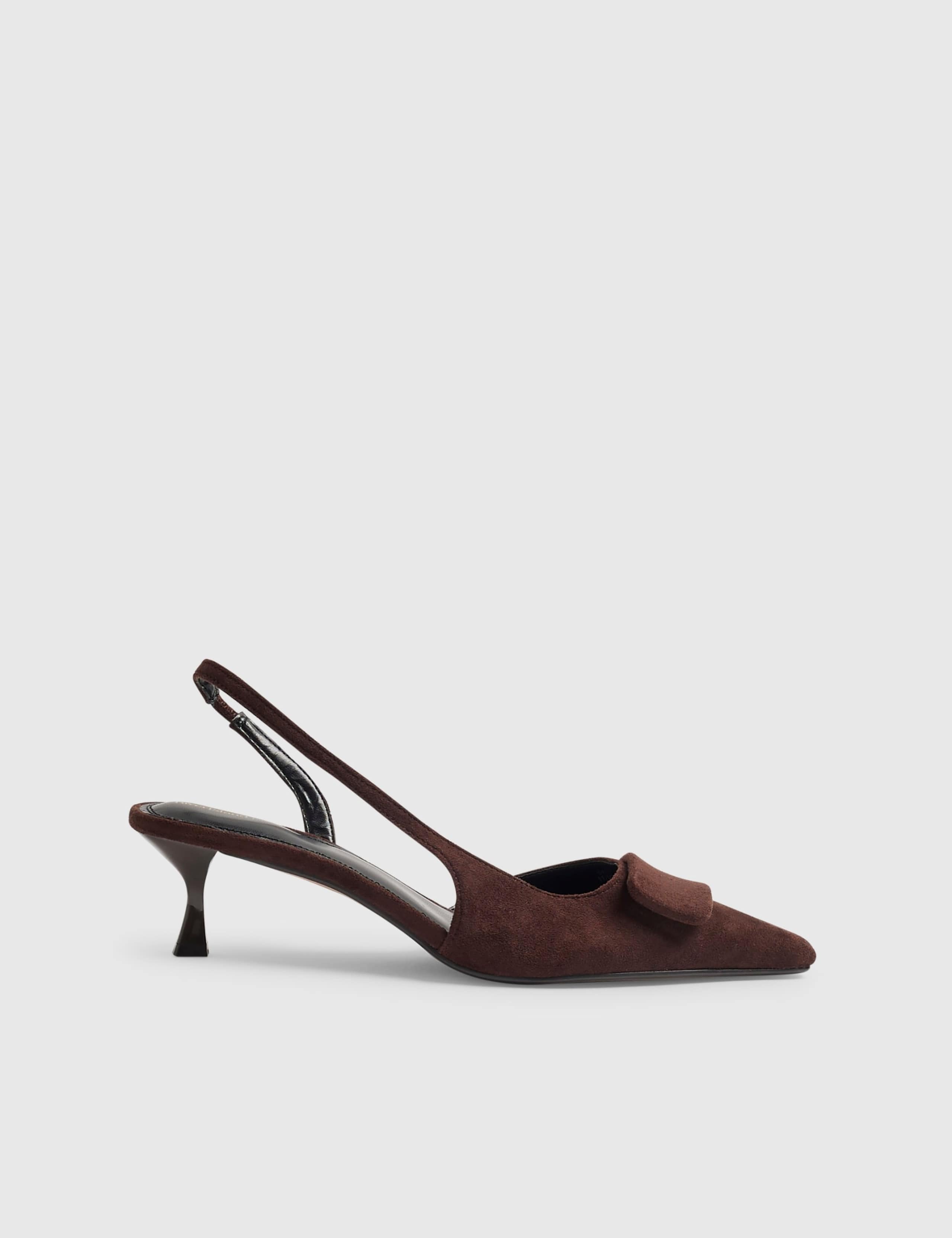 Suede Kitten Heel Slingback Court Shoes 1 of 5