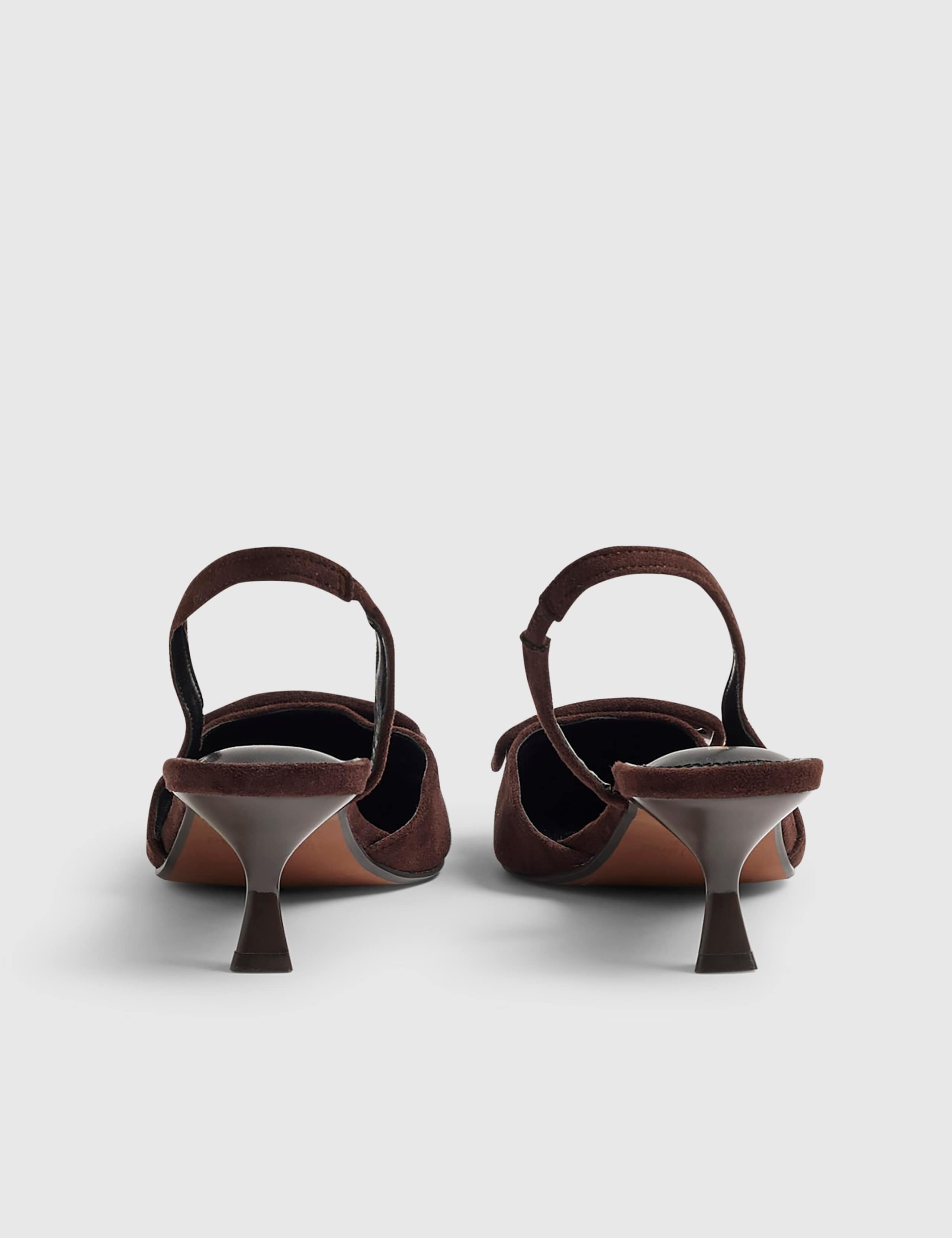 Suede Kitten Heel Slingback Court Shoes 4 of 5