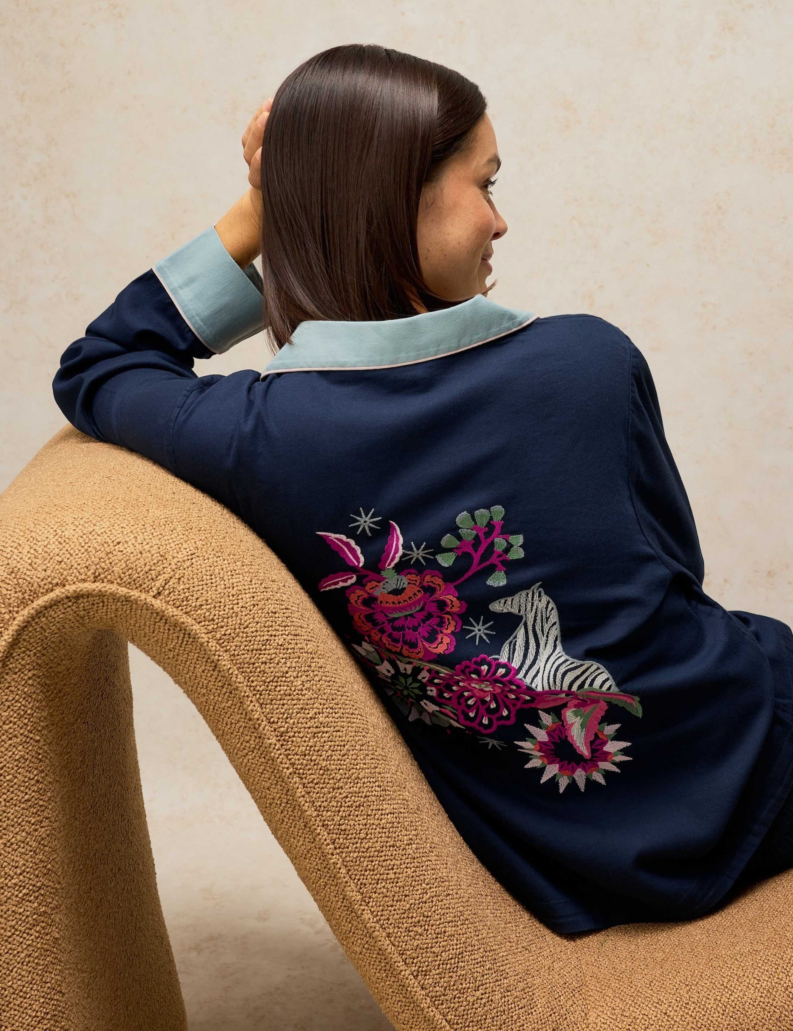 Cotton Rich Embroidered Pyjama Top 3 of 6