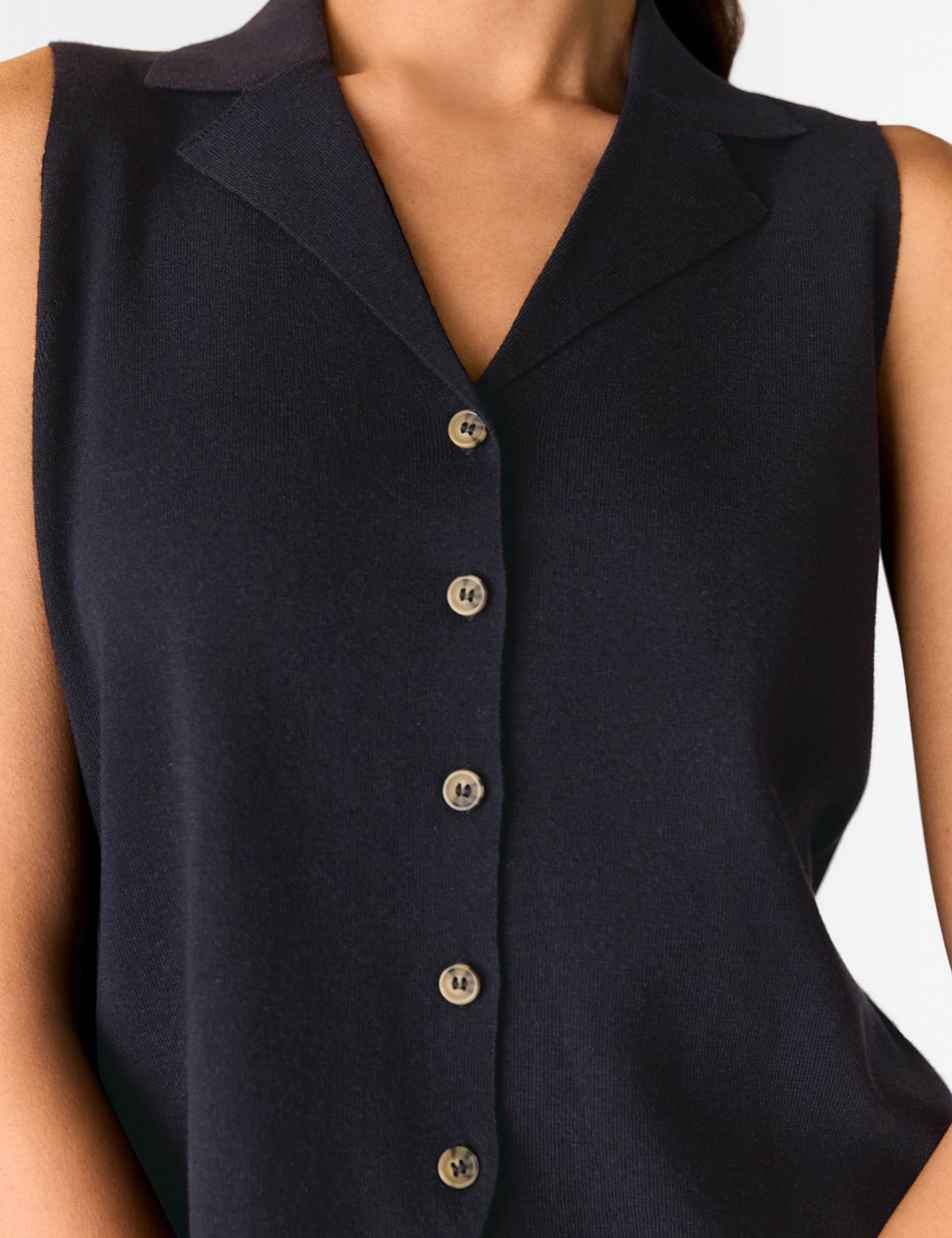 Cotton Rich V-Neck Button Through Waistcoat 3 of 4